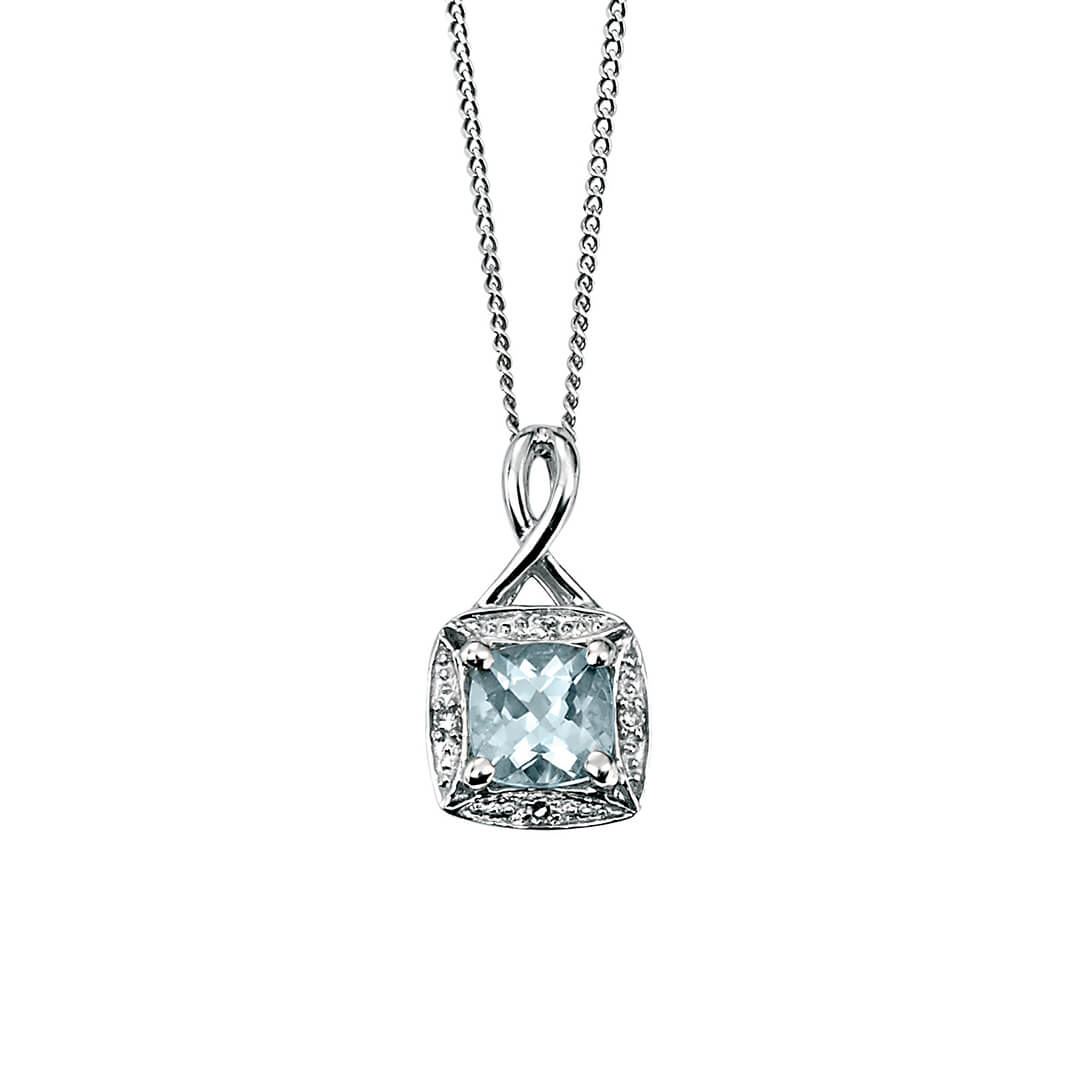 Semi-Precious Twist Pendant with Diamond Surround