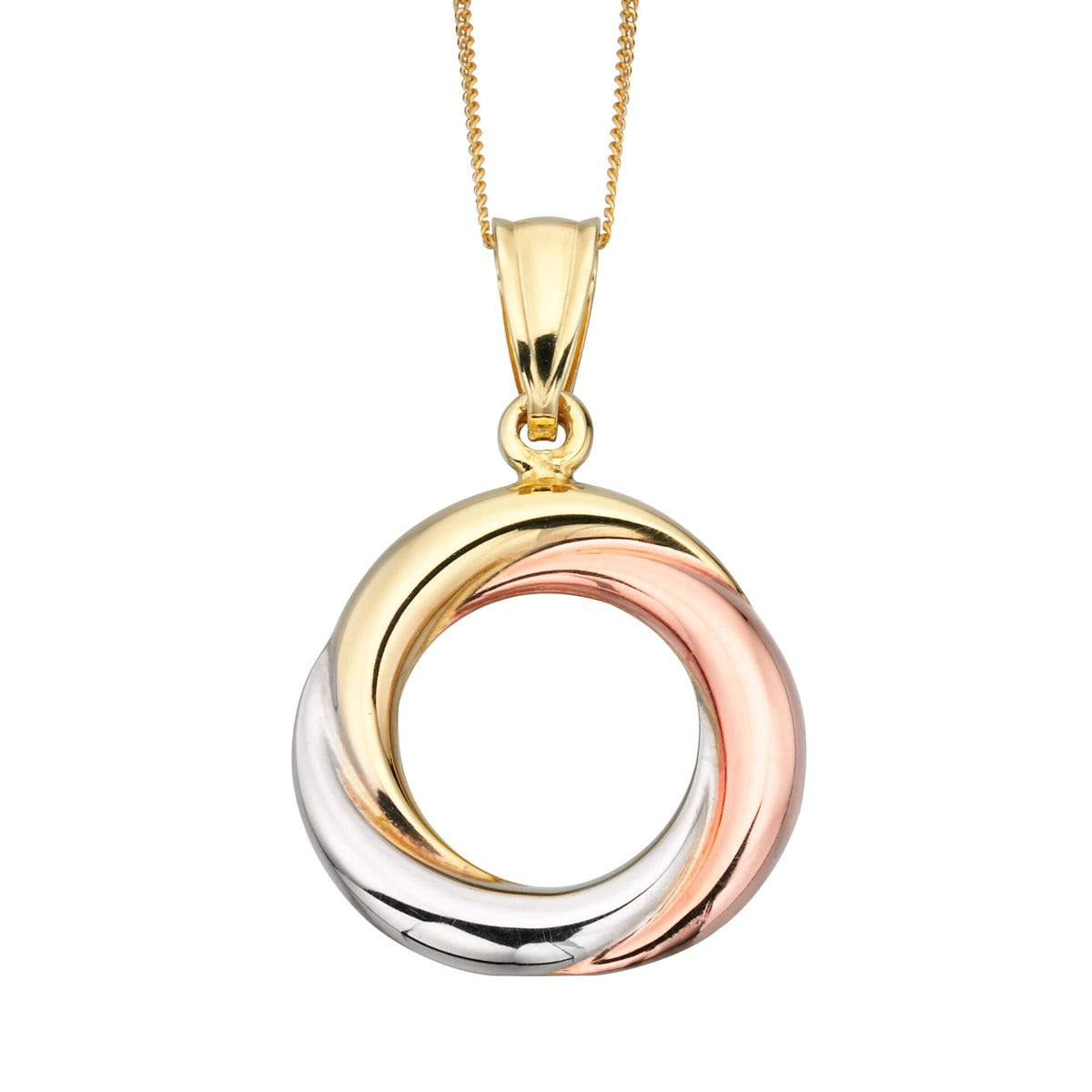 Tri-Metal Open Circle Pendant