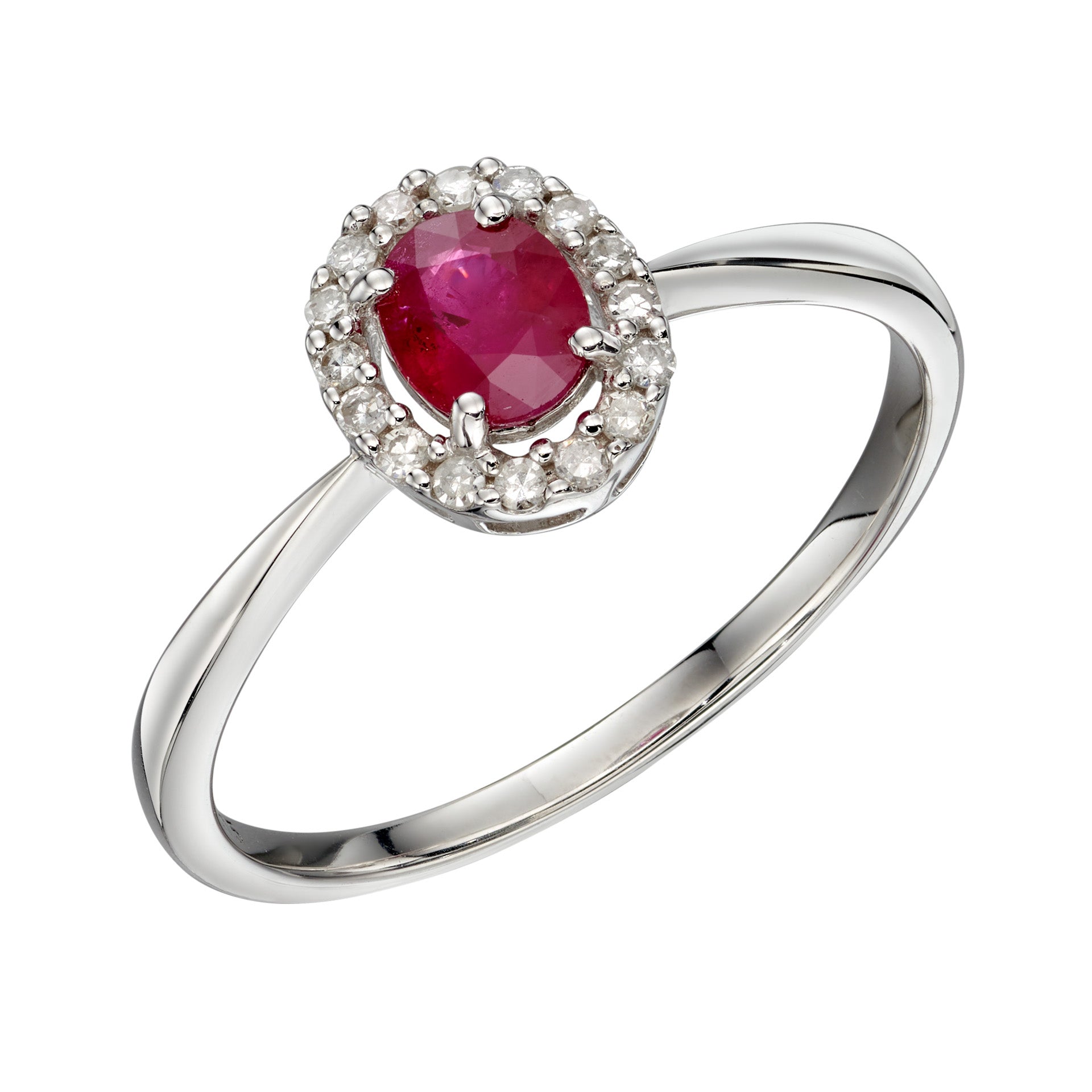 Precious Stone Ring with Diamond Cluster Surround
