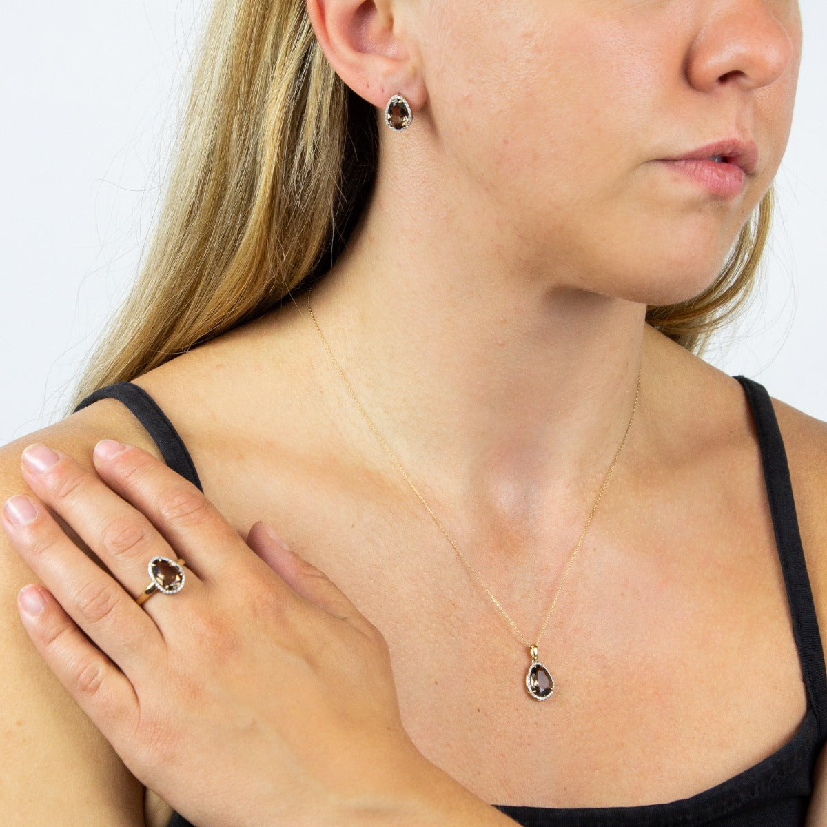 Irregular Shaped Semi-Precious Stone Stud Earrings