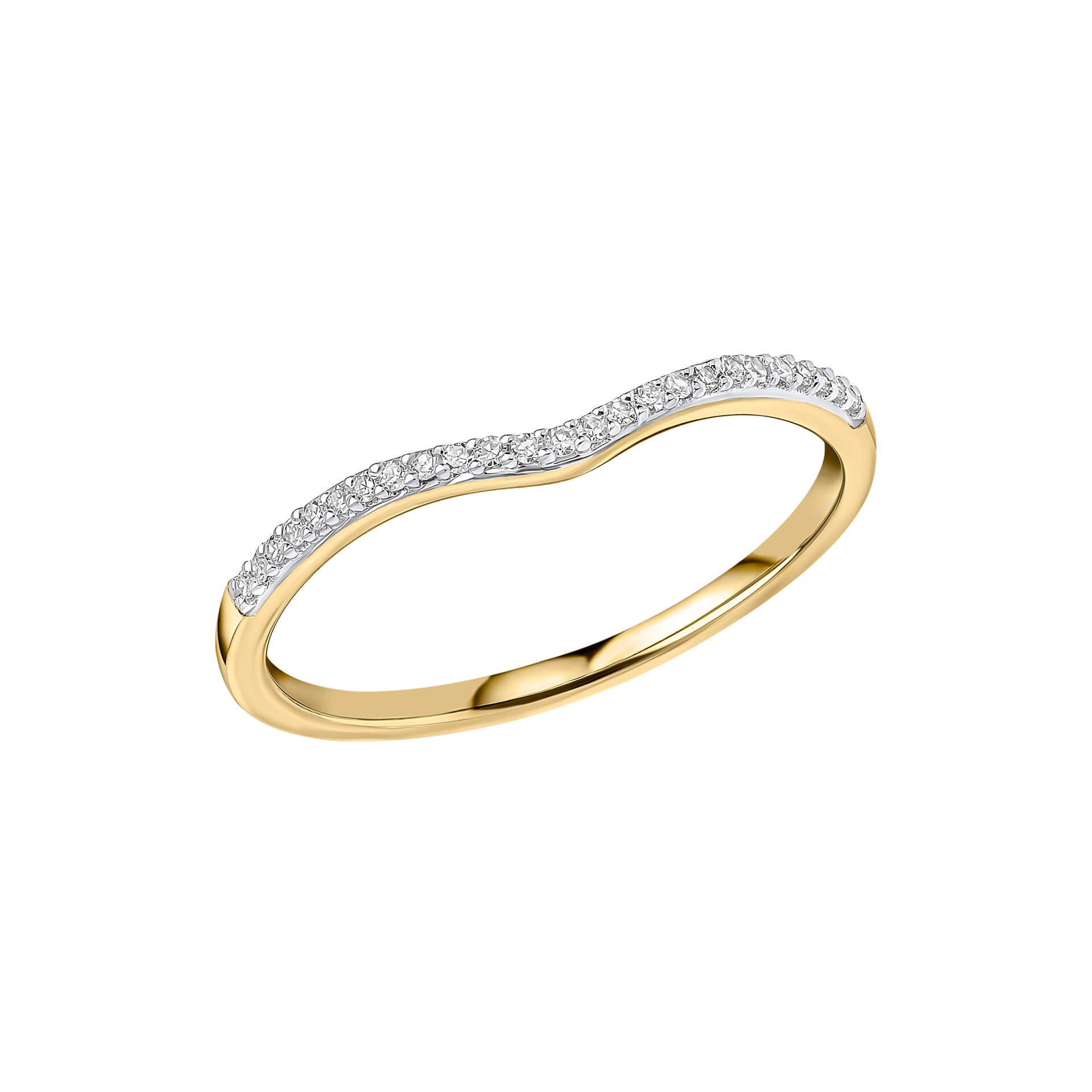Diamond Set V Shaped Ring