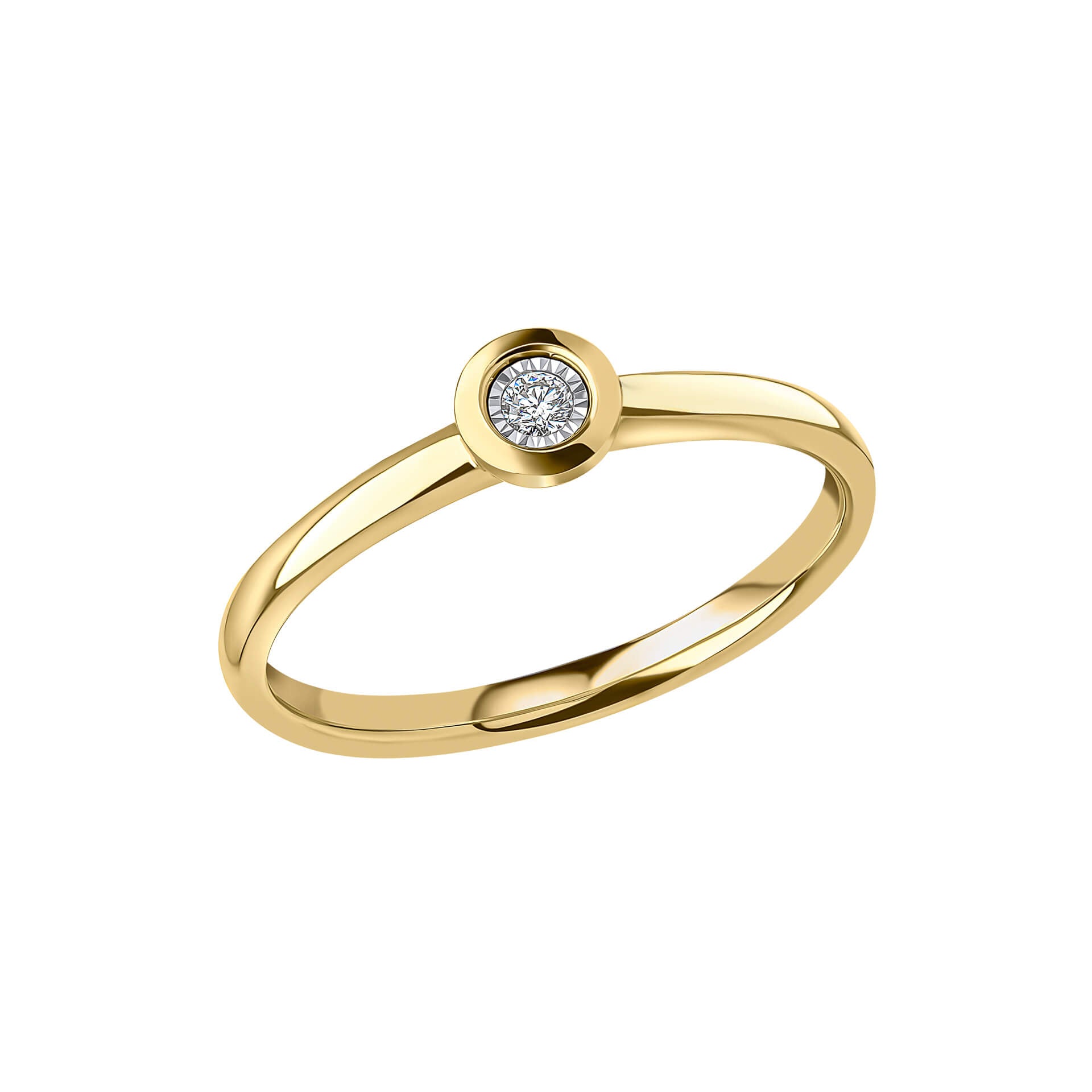 Rounded Bezel Diamond Ring