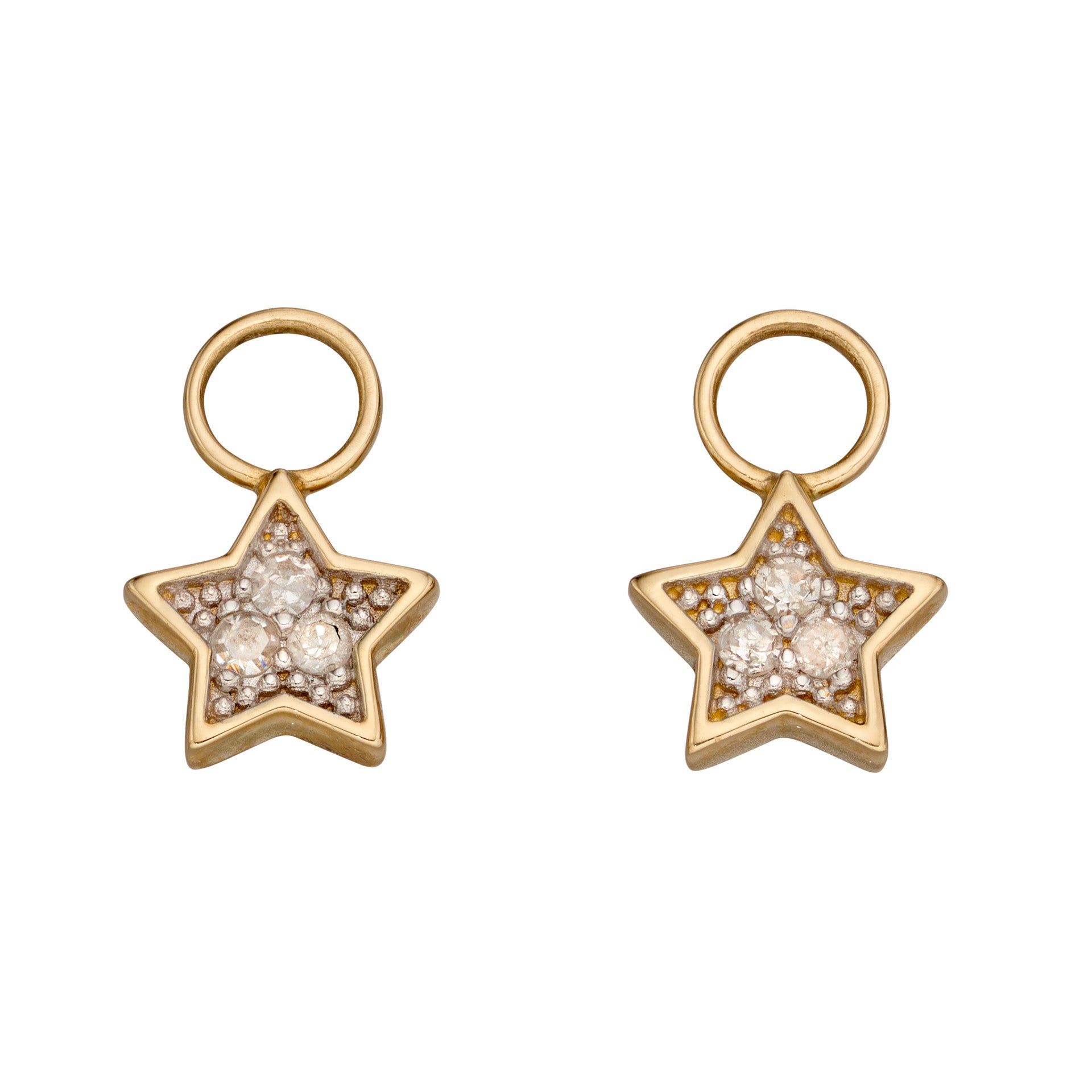 Star Shaped Diamond Hoop Earring Charms