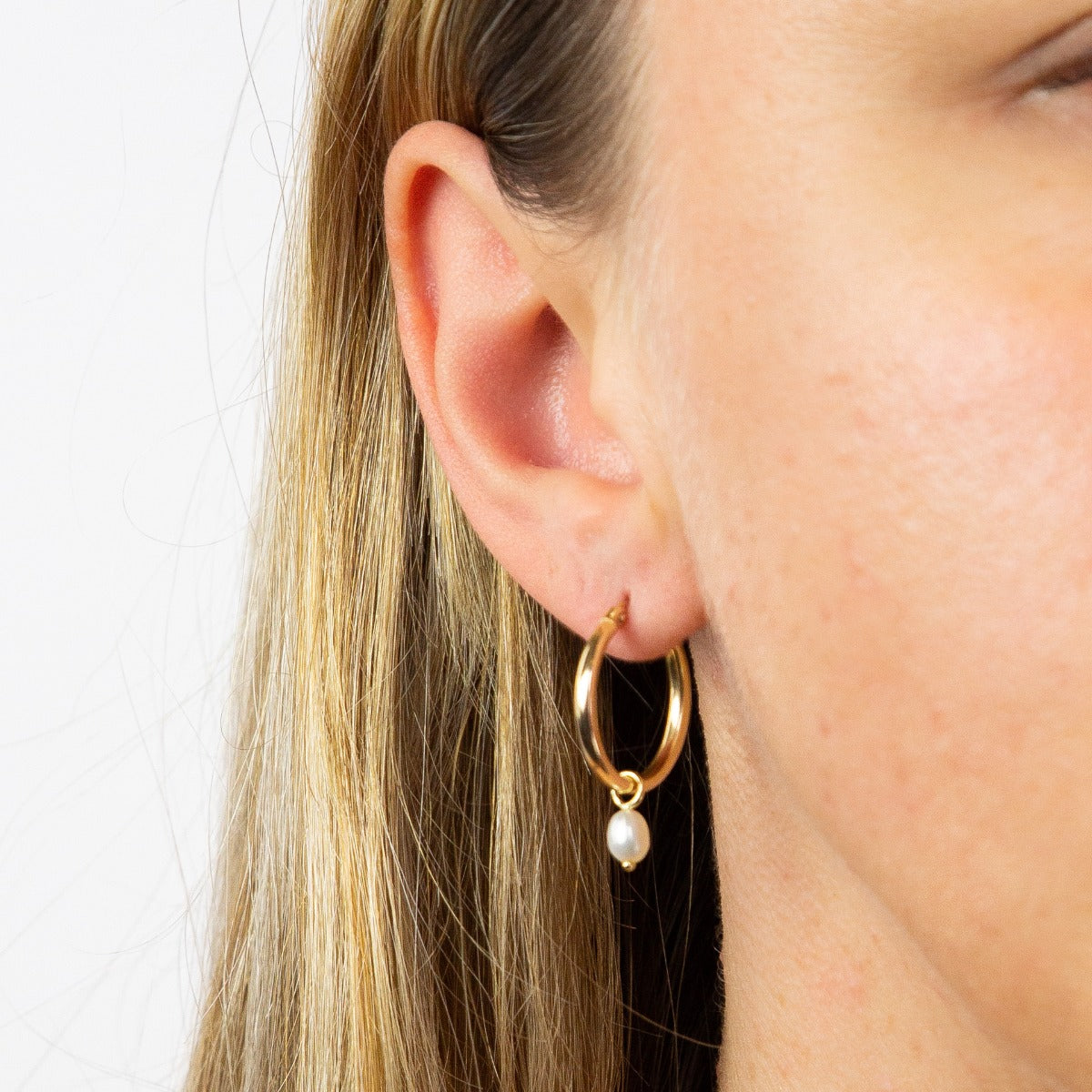 Freshwater Pearl Hoop Earring Charms