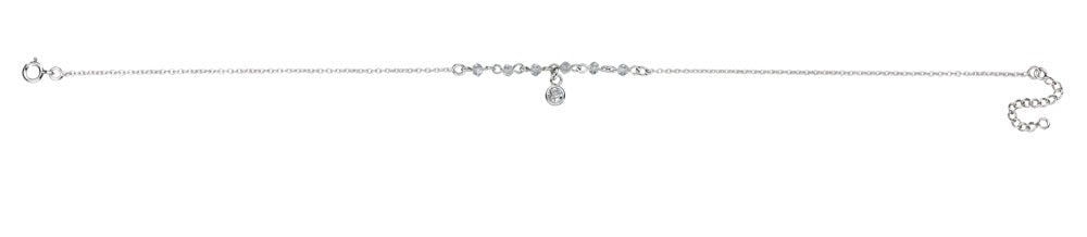 Charm Anklet with Clear Cubic Zirconia