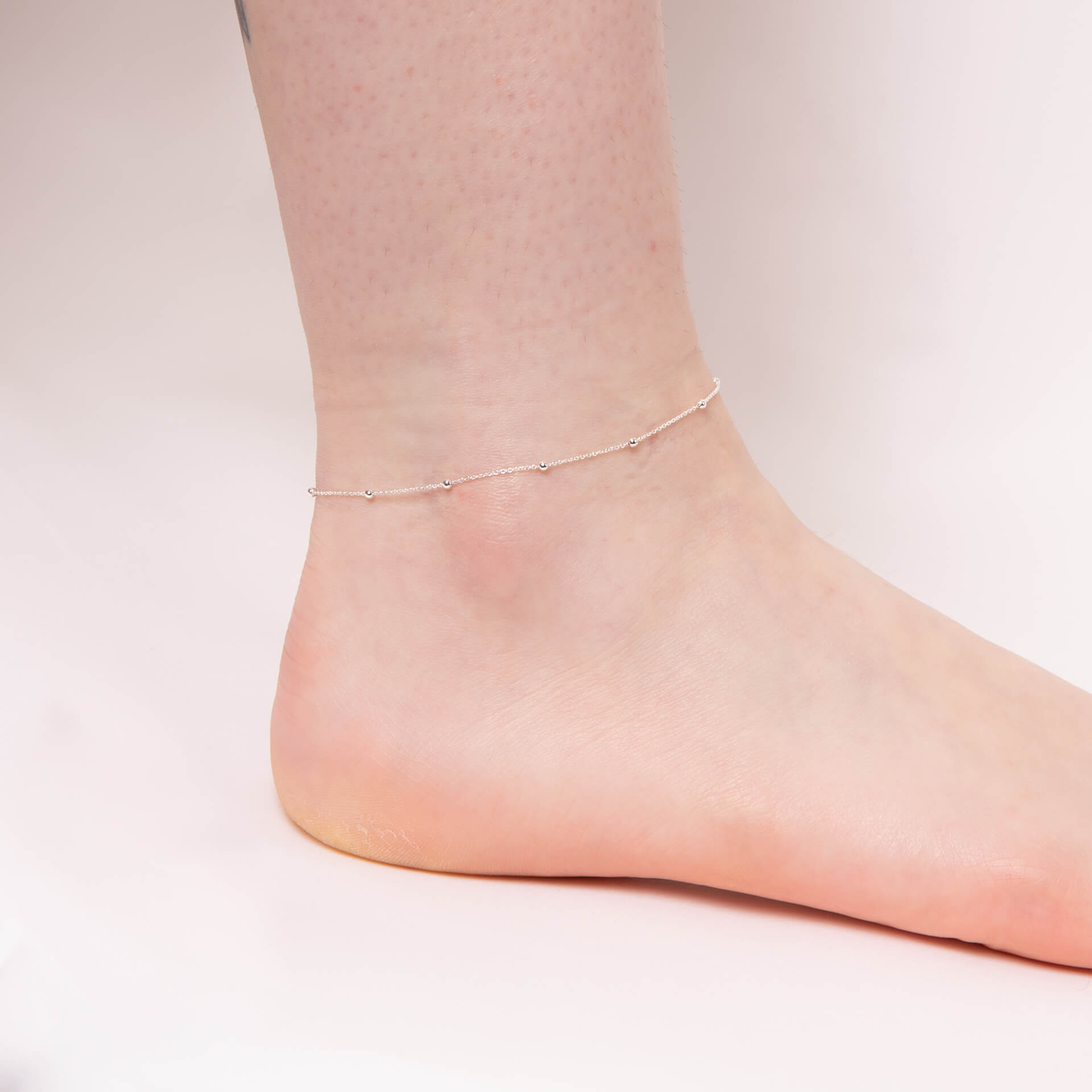Fine Trace and Ball Chain Anklet