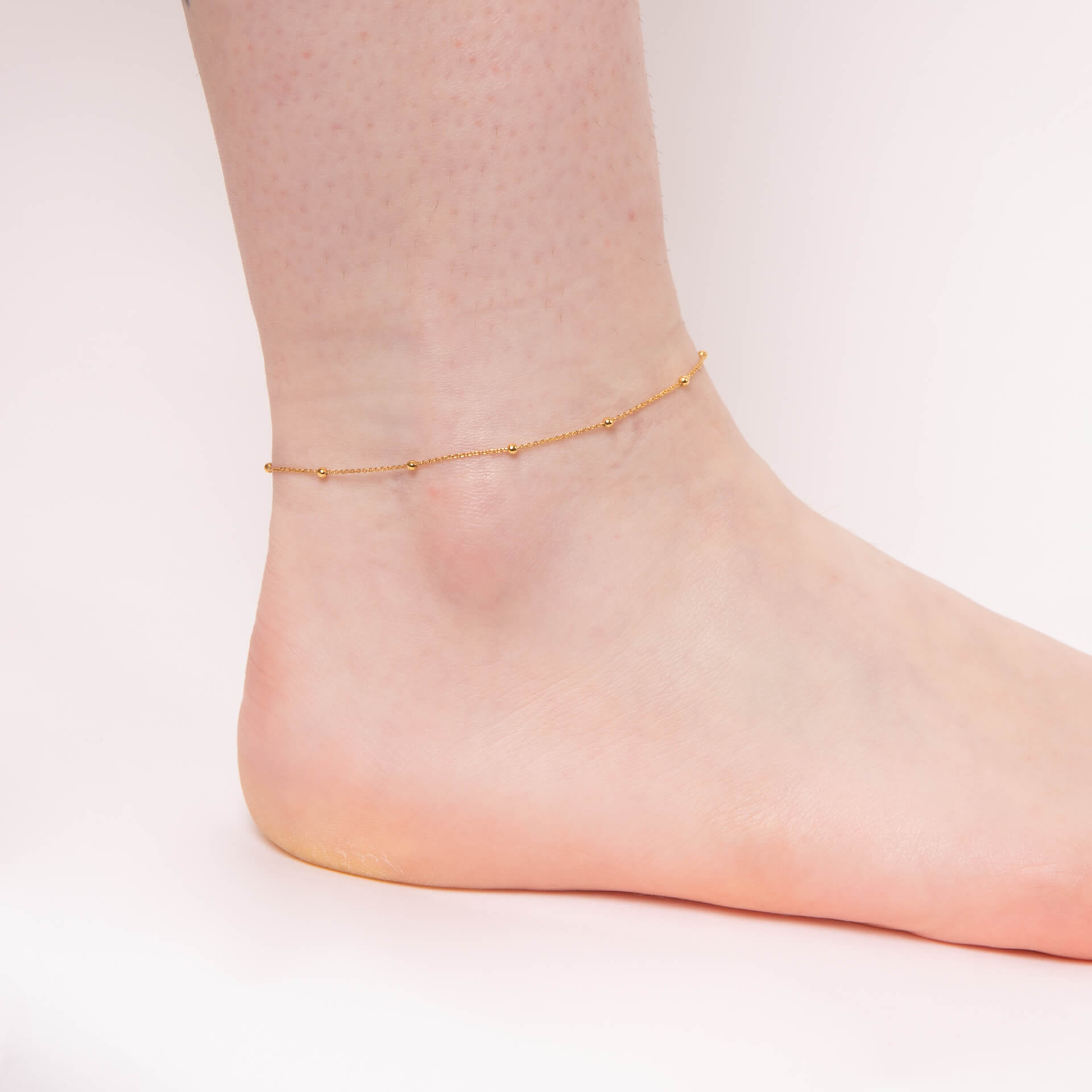 Fine Trace and Ball Chain Anklet