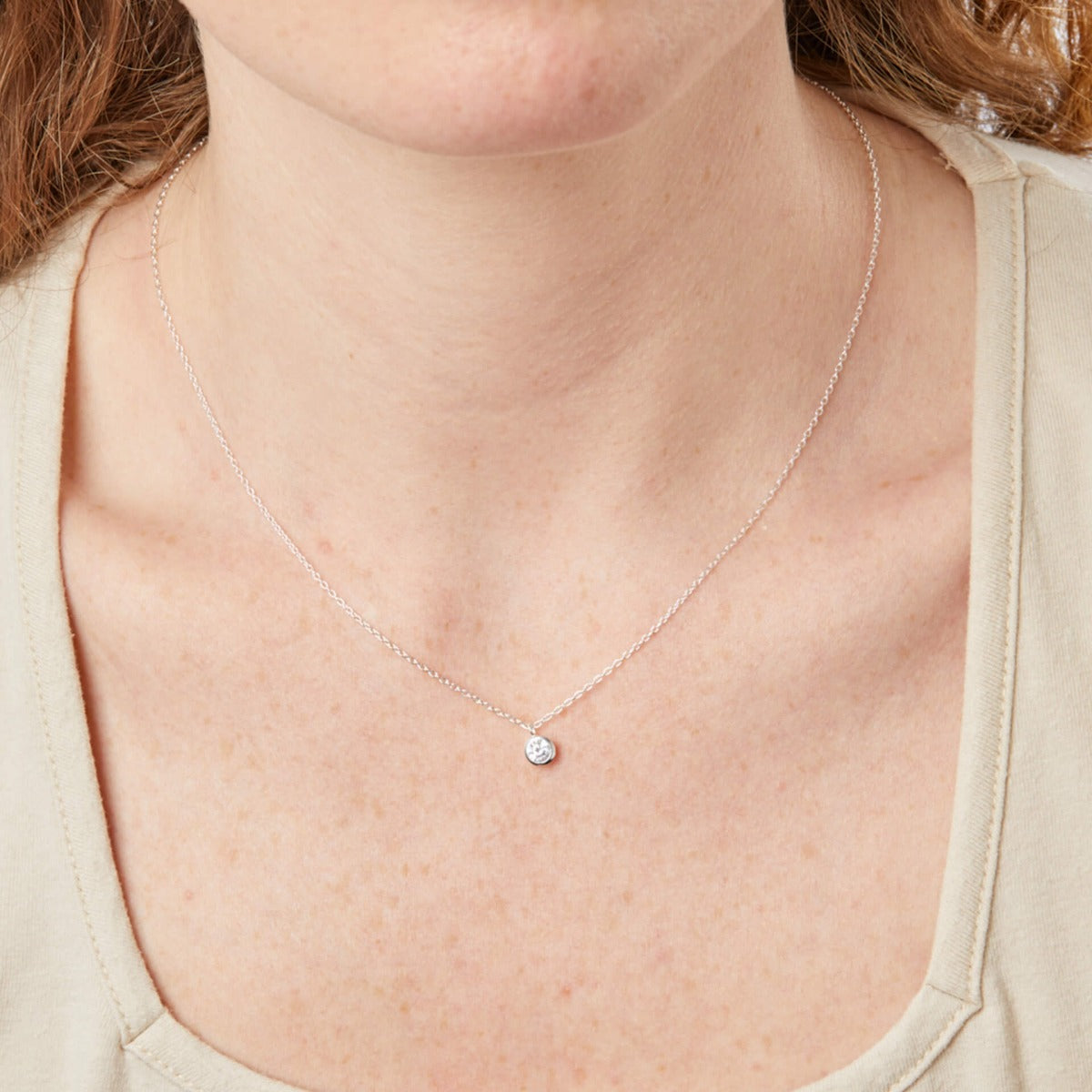 Solitaire Necklace with Cubic Zirconia