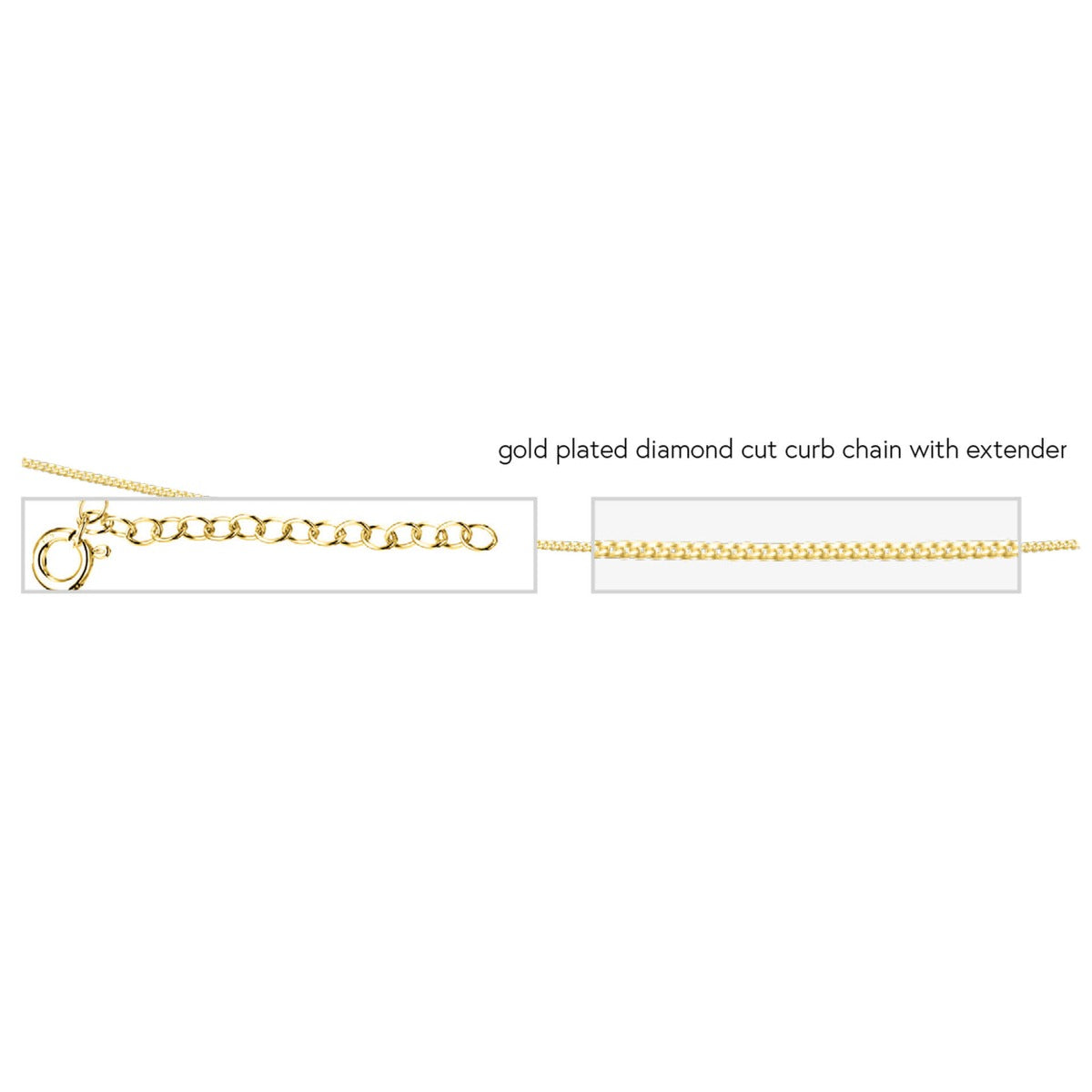 Diamond Cut Curb Chain with Extender