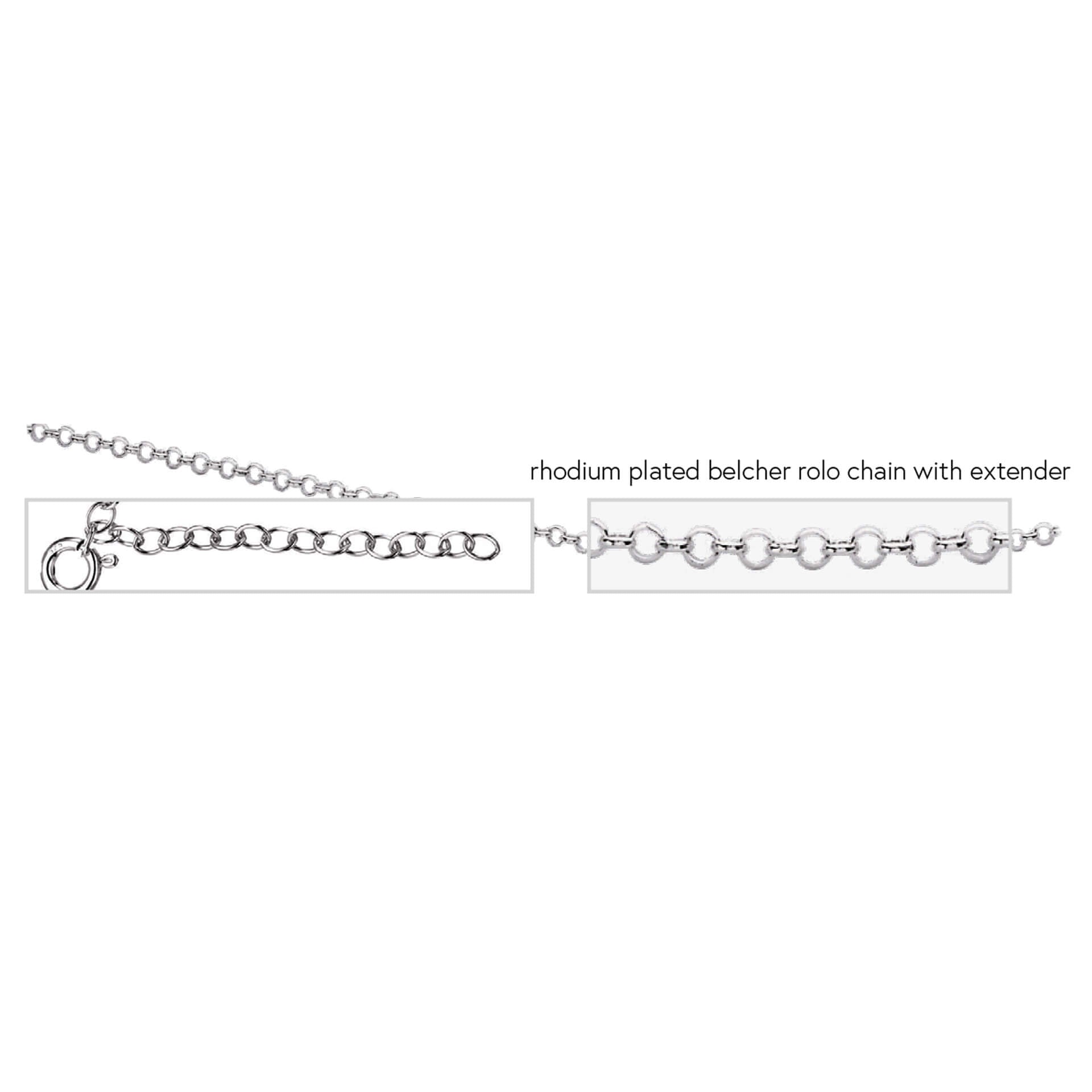 Rhodium Plated Belcher Chain with Extender 56cm-61cm