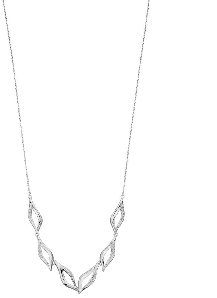 Organic Ruffle Statement Cubic Zirconia Necklace