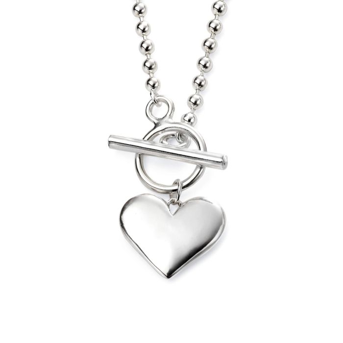 Ball Chain Necklace with Heart Tag
