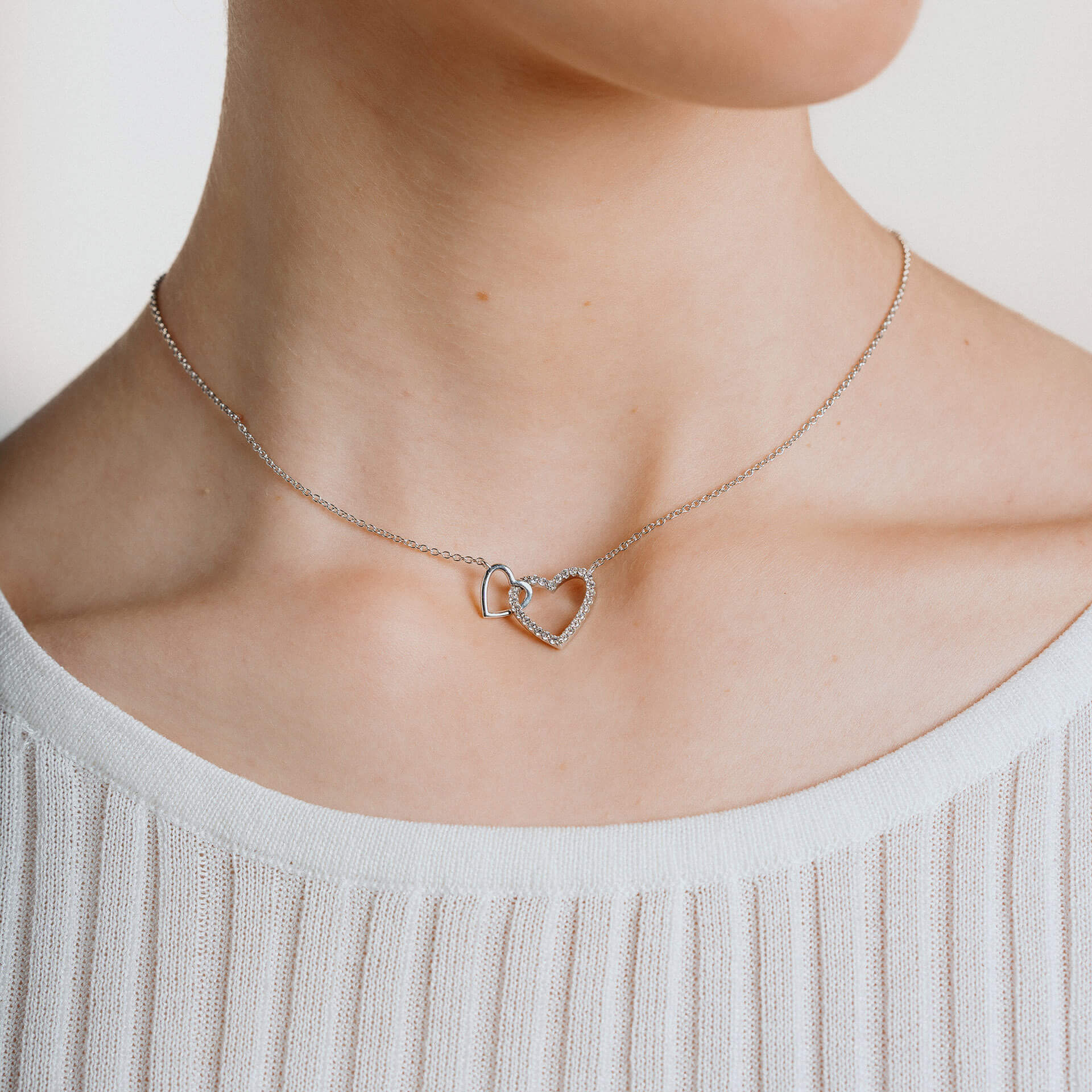 Linked Double Heart Necklace
