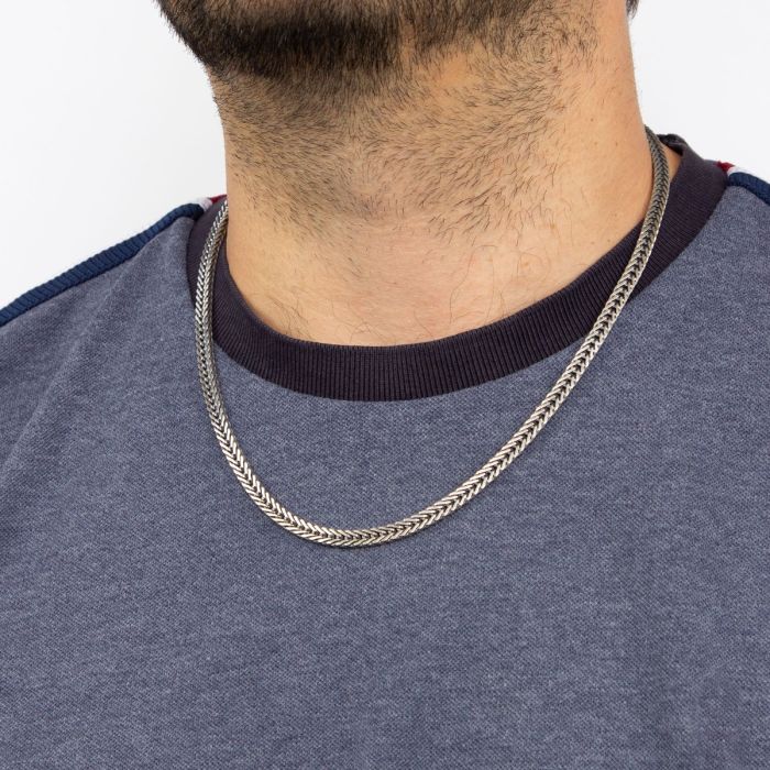 Oxidised Foxtail Chain Necklace