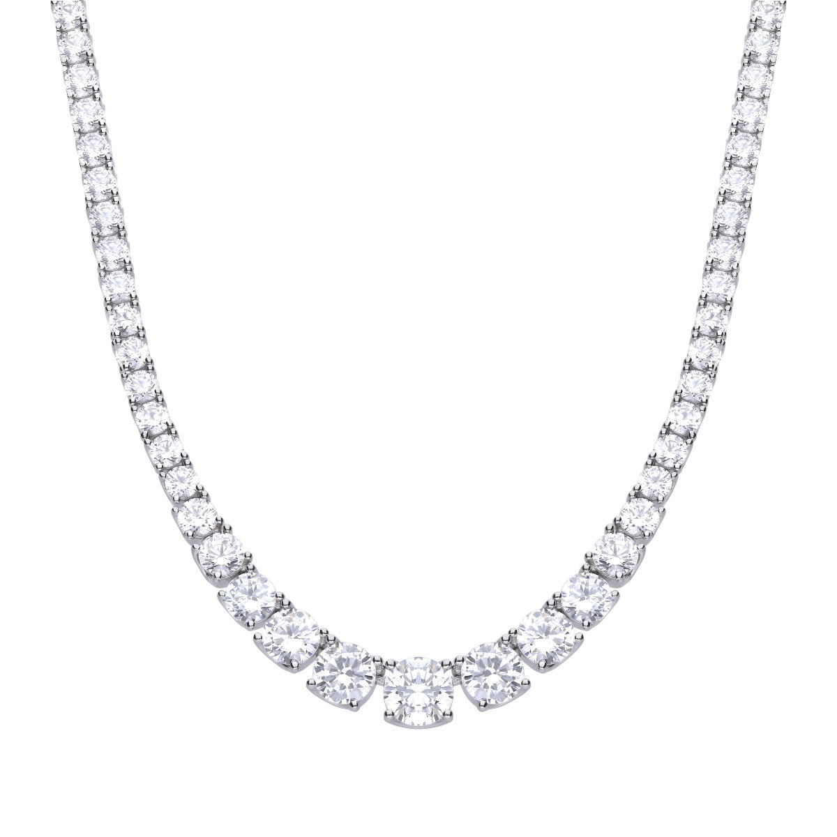 Graduated Zirconia Tennis Necklace