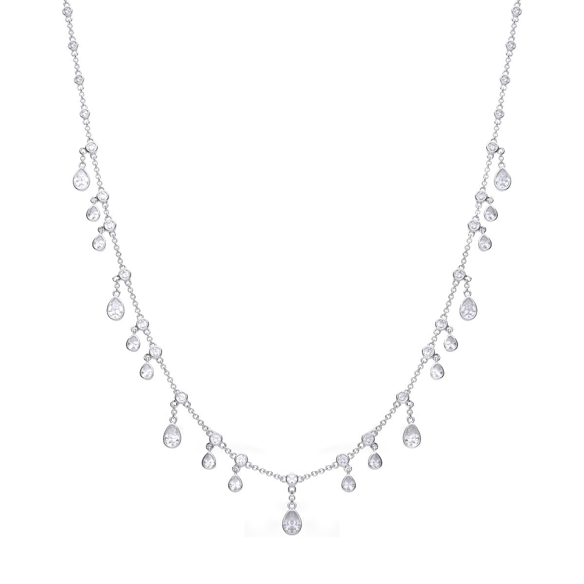 Multi Drop Zirconia Necklace