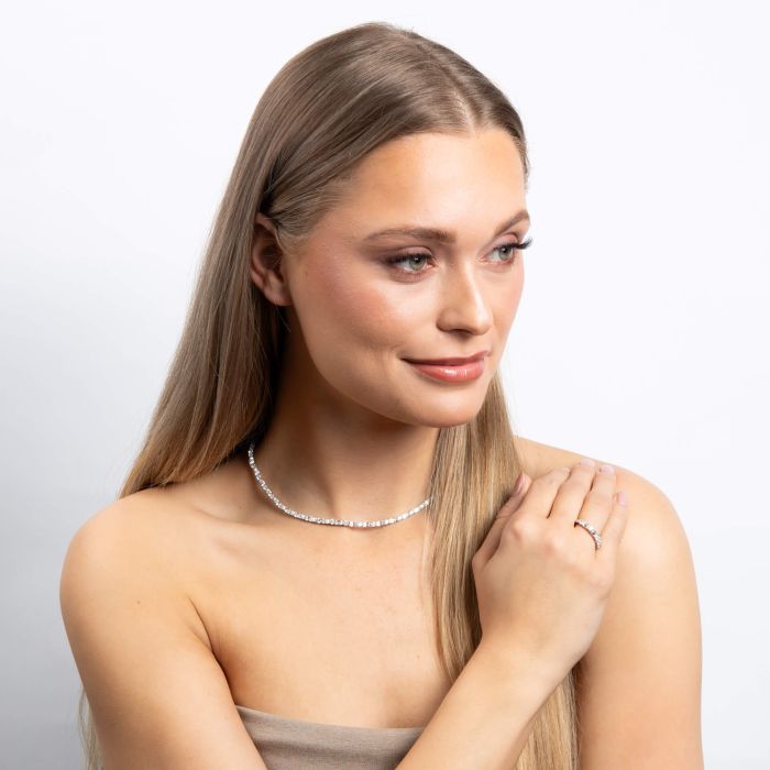Baguette and Round Zirconia Ring
