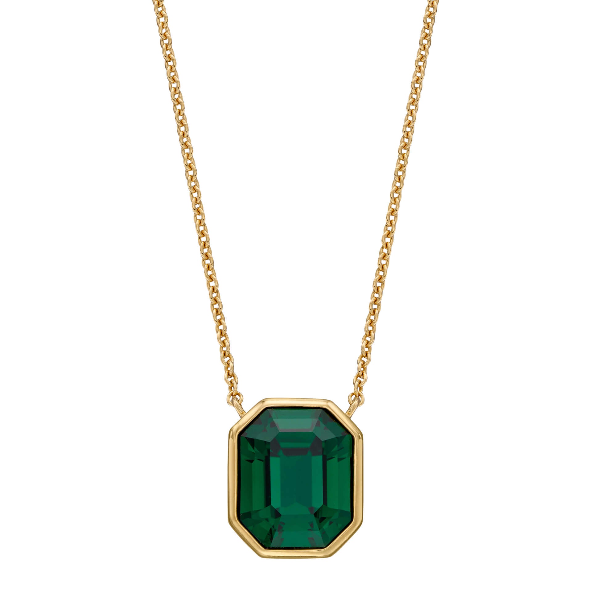 Elongated Octagon Crystal Necklace