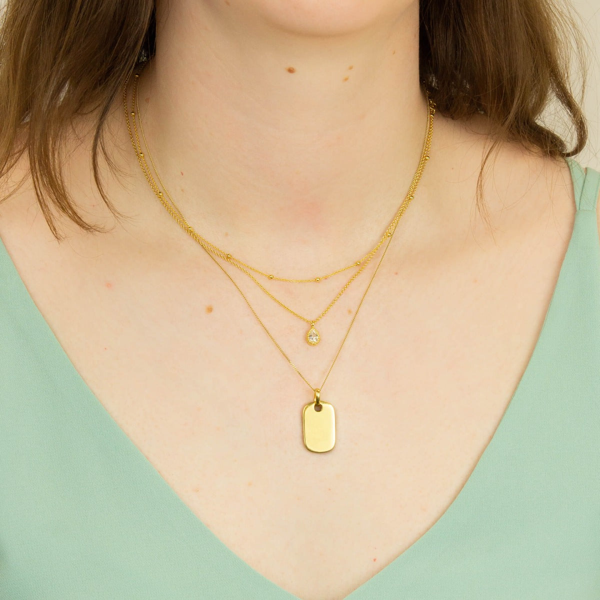 Teardrop Necklace with Cubic Zirconia
