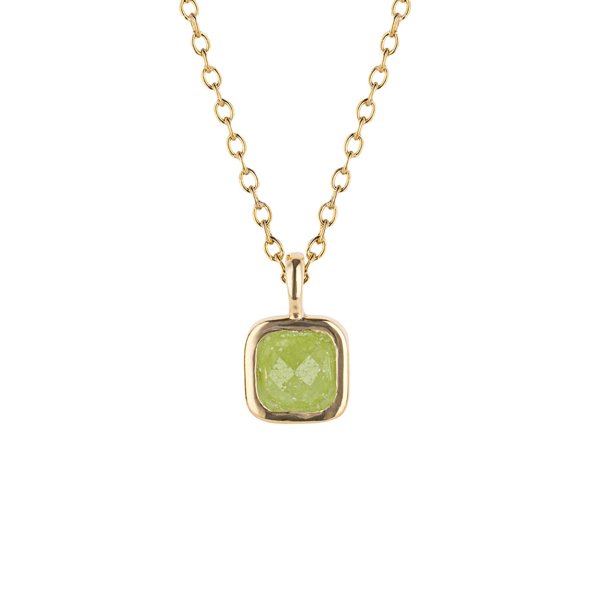 Semi-Precious Birthstone Necklace with Diamond Tag