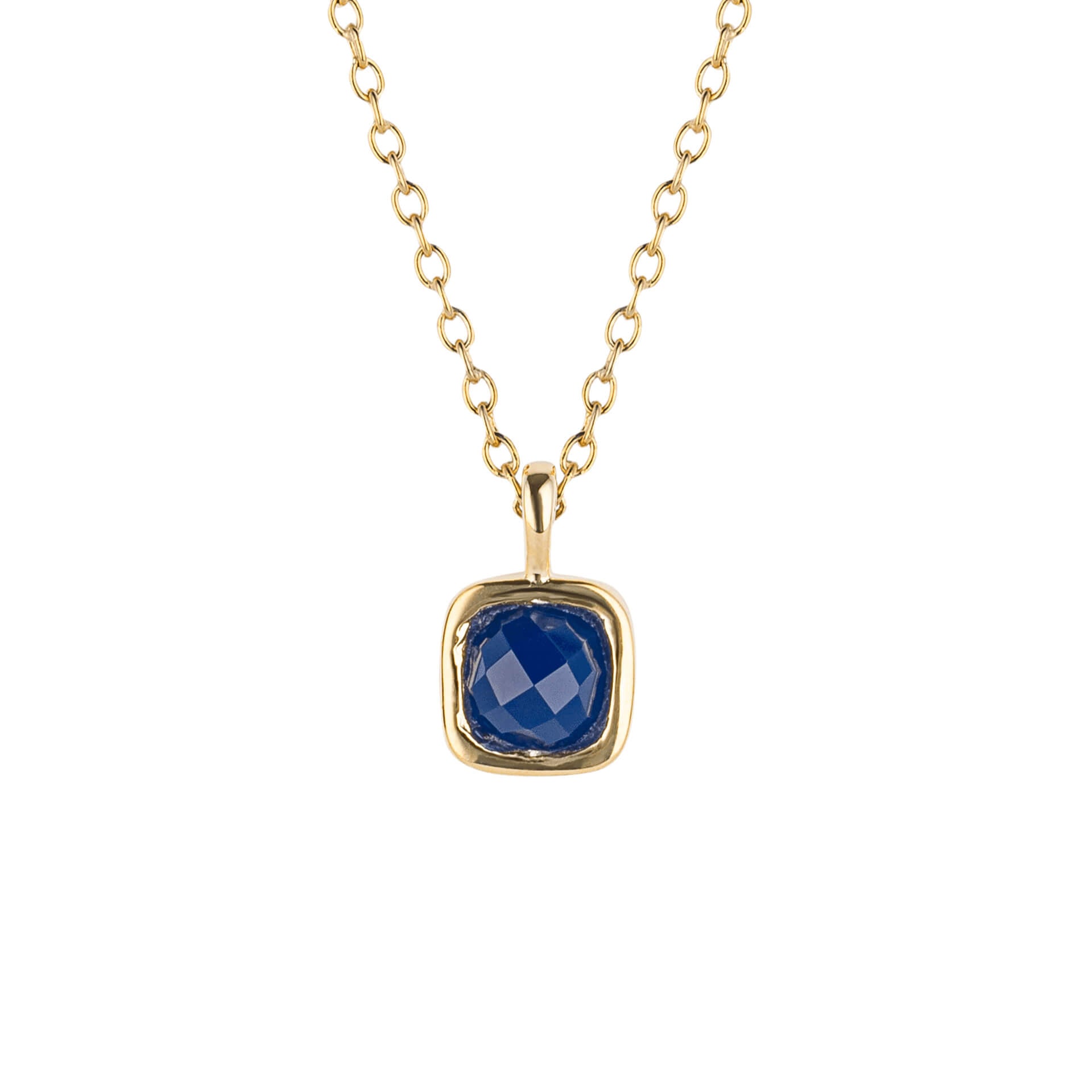 Semi-Precious Birthstone Necklace with Diamond Tag