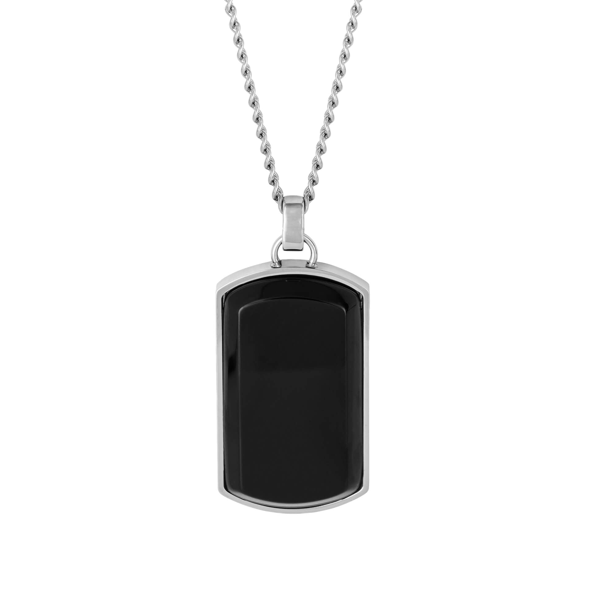 Dog Tag with Semi Precious Stone