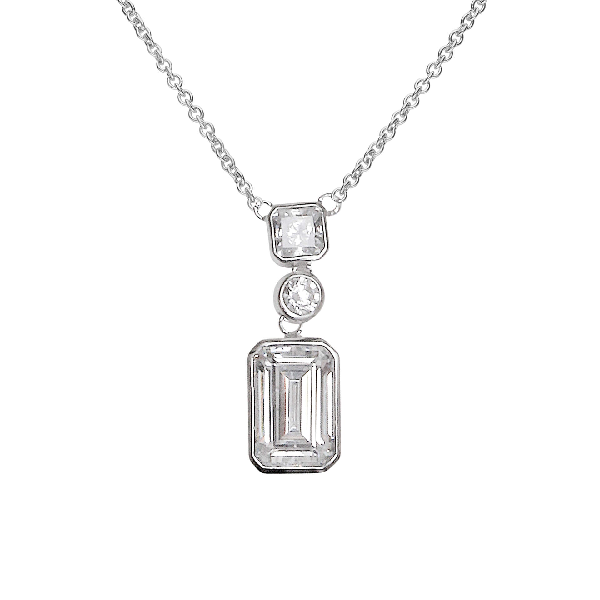Tri-Stone Drop Pendant