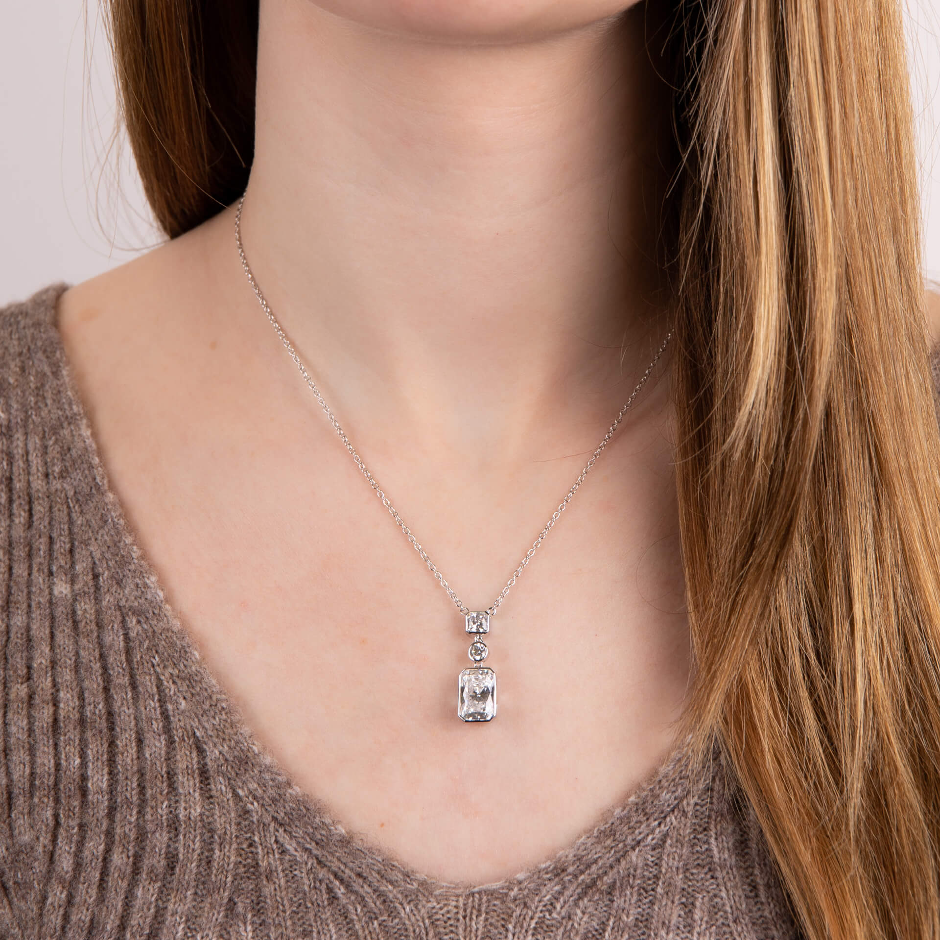 Tri-Stone Drop Pendant
