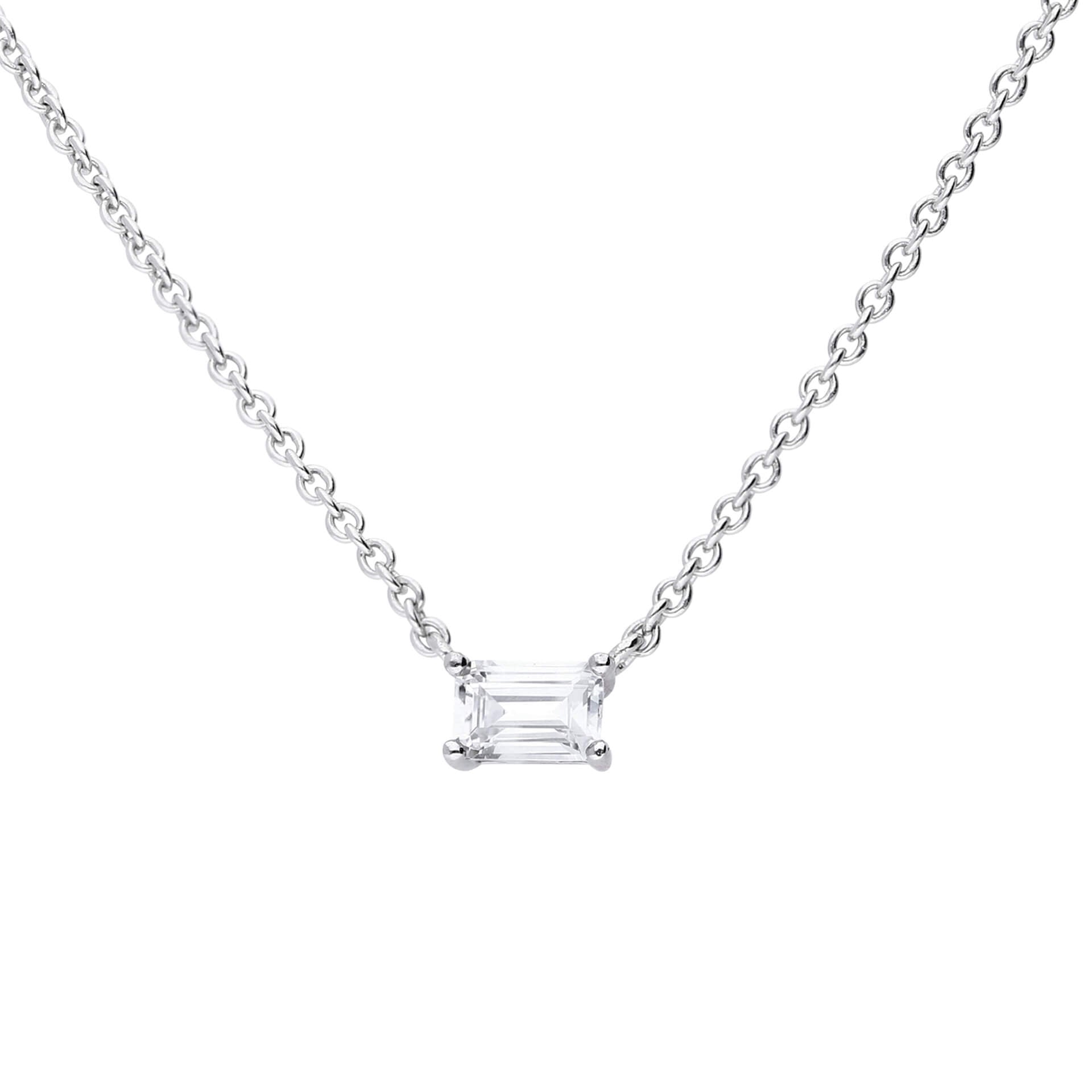 Floating Baguette Zirconia Necklace