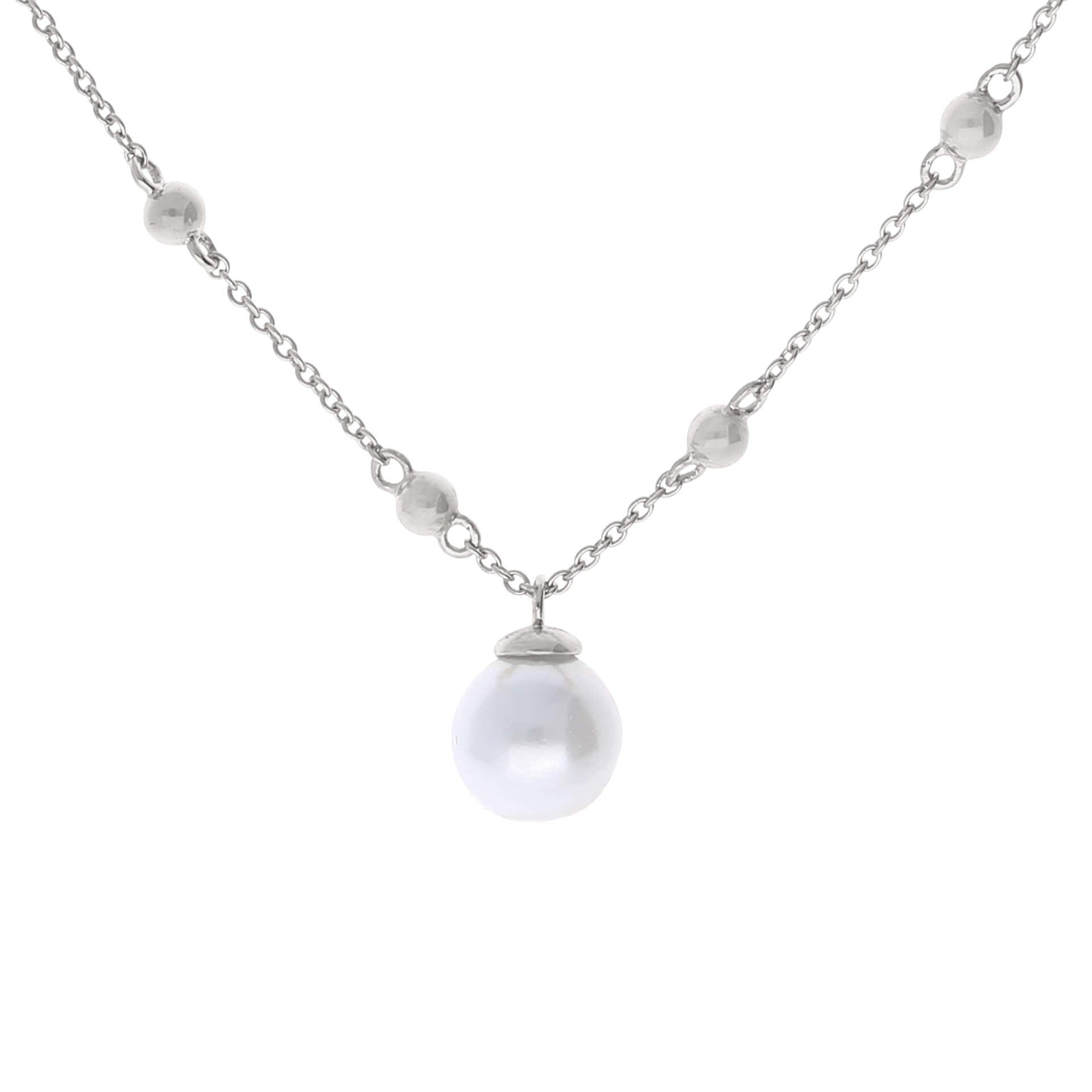 Station Necklace with Shell Pearl
