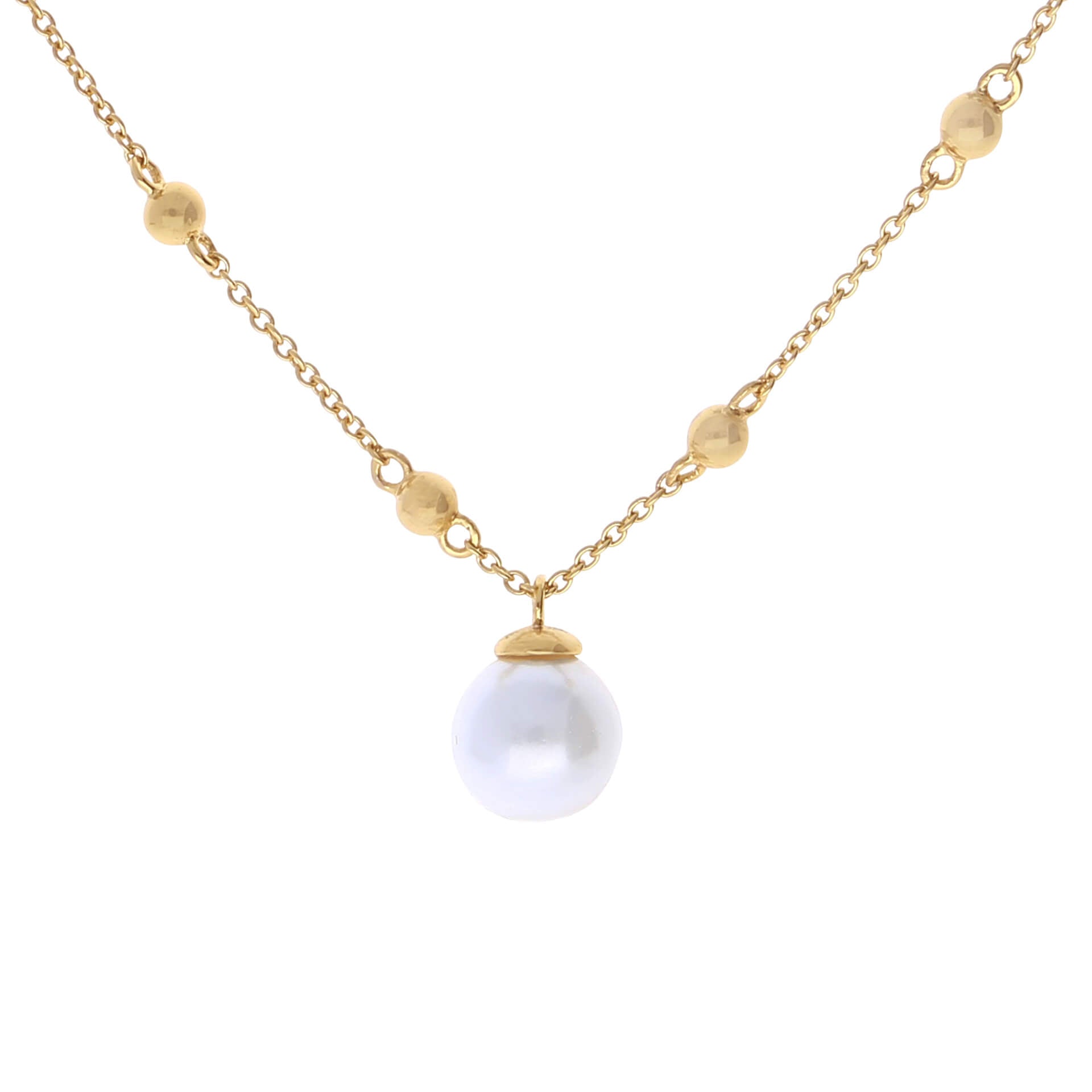 Station Necklace with Shell Pearl