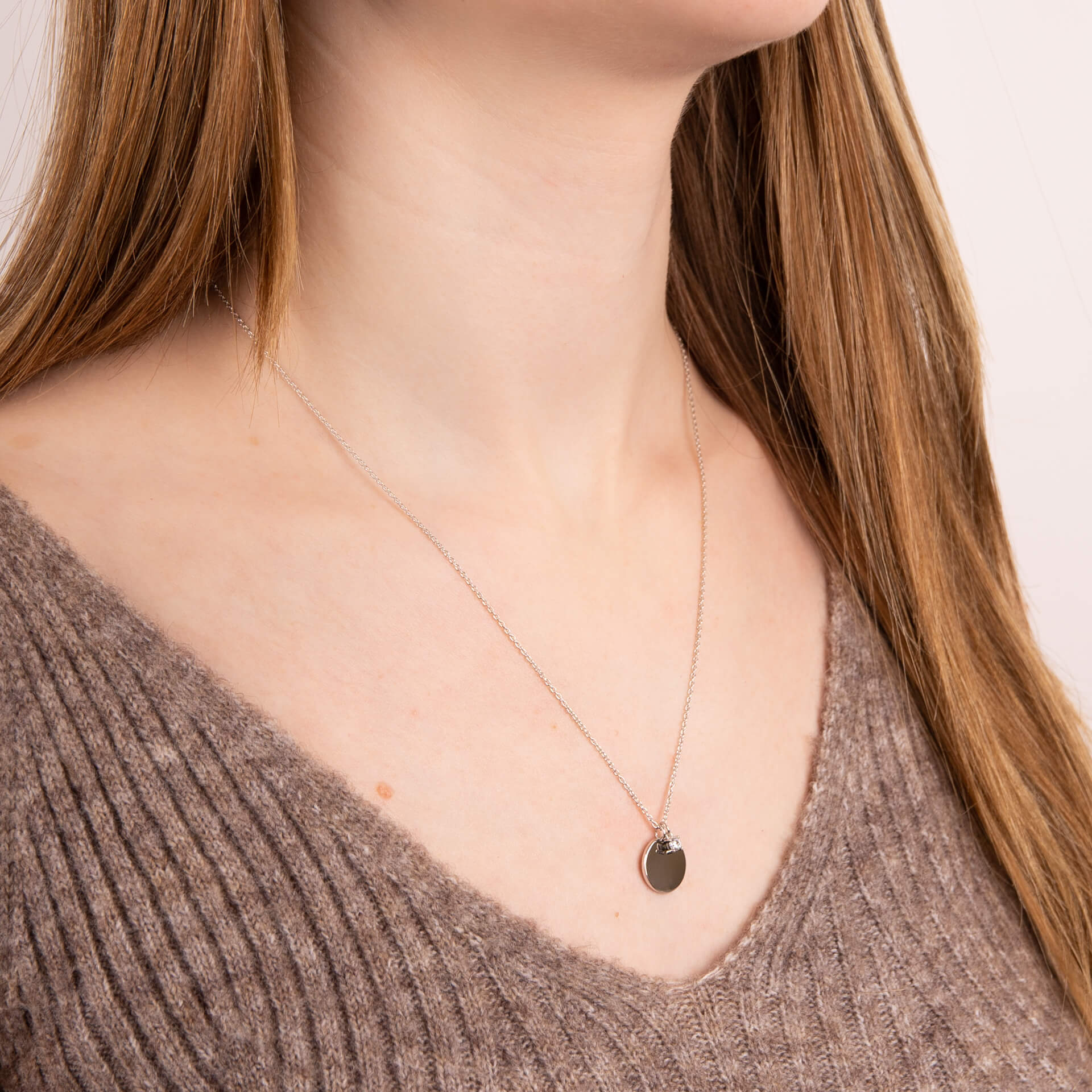 Engravable Tag Necklace with Charm