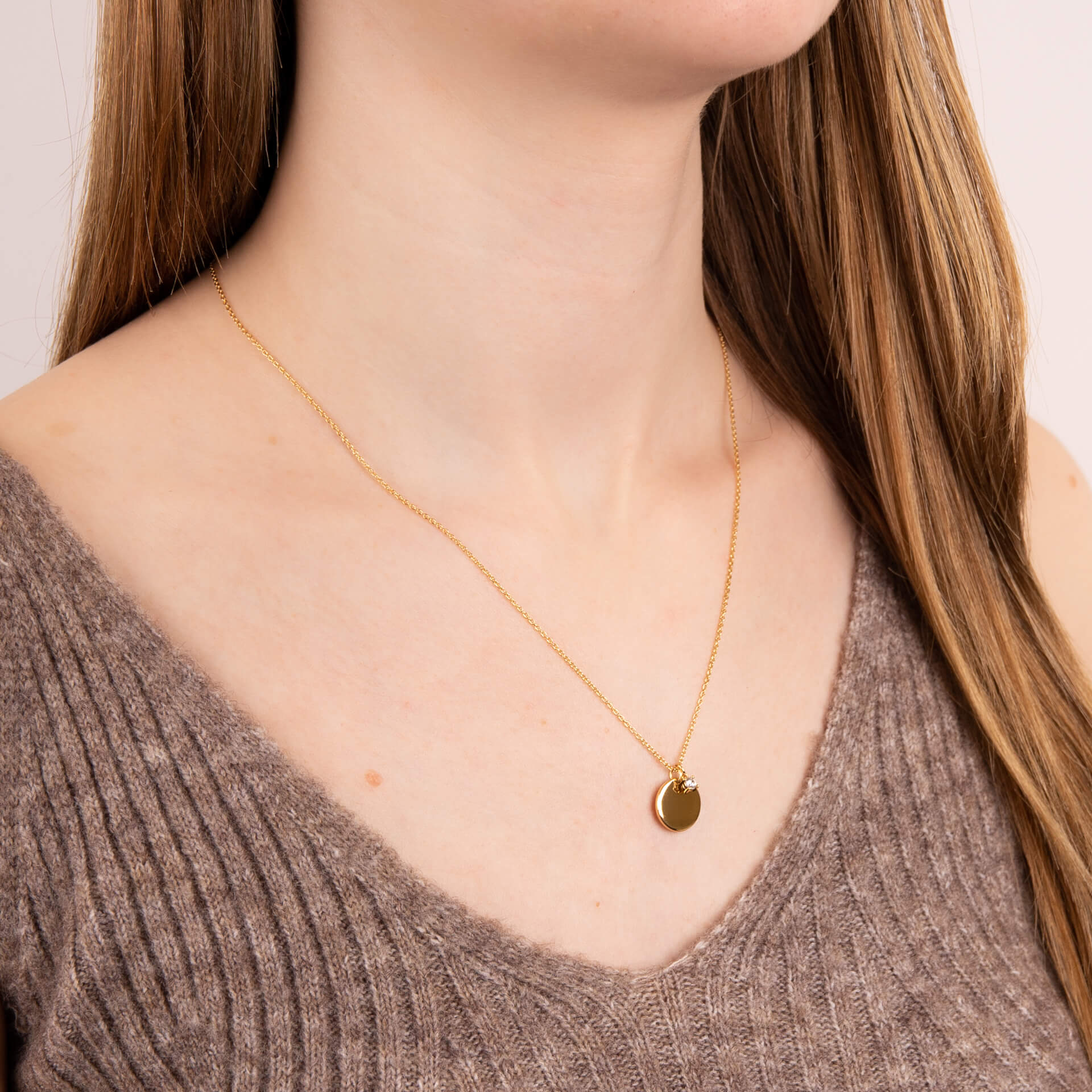 Engravable Tag Necklace with Charm