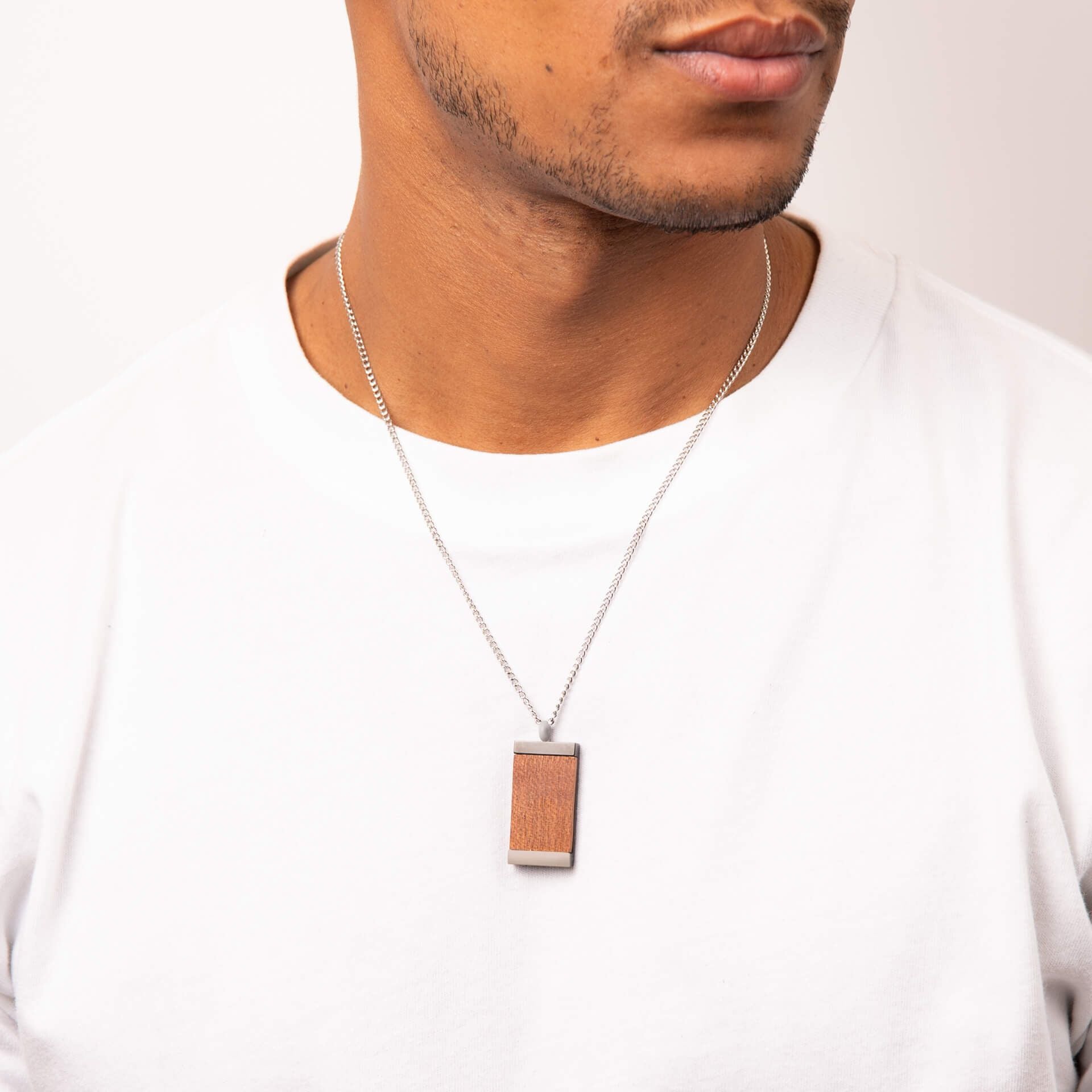 Wood Dog Tag Necklace