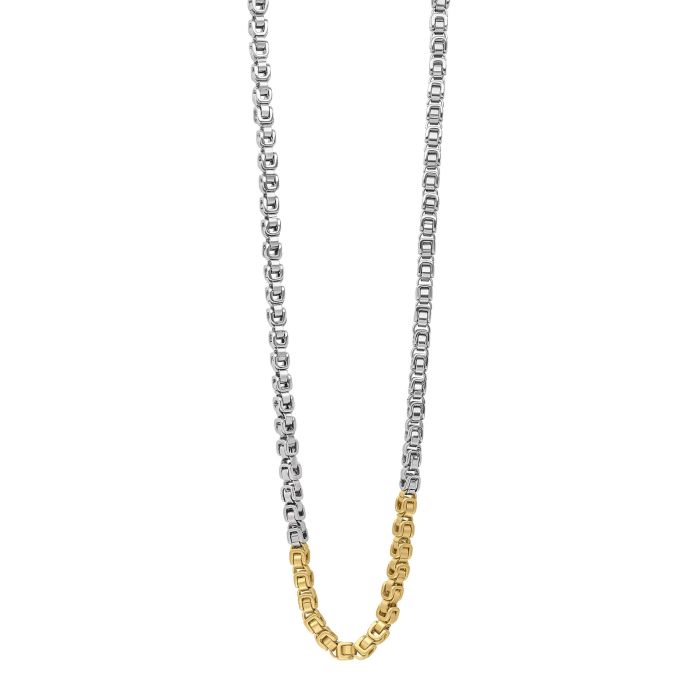 Two Tone Belcher Link Chain Necklace