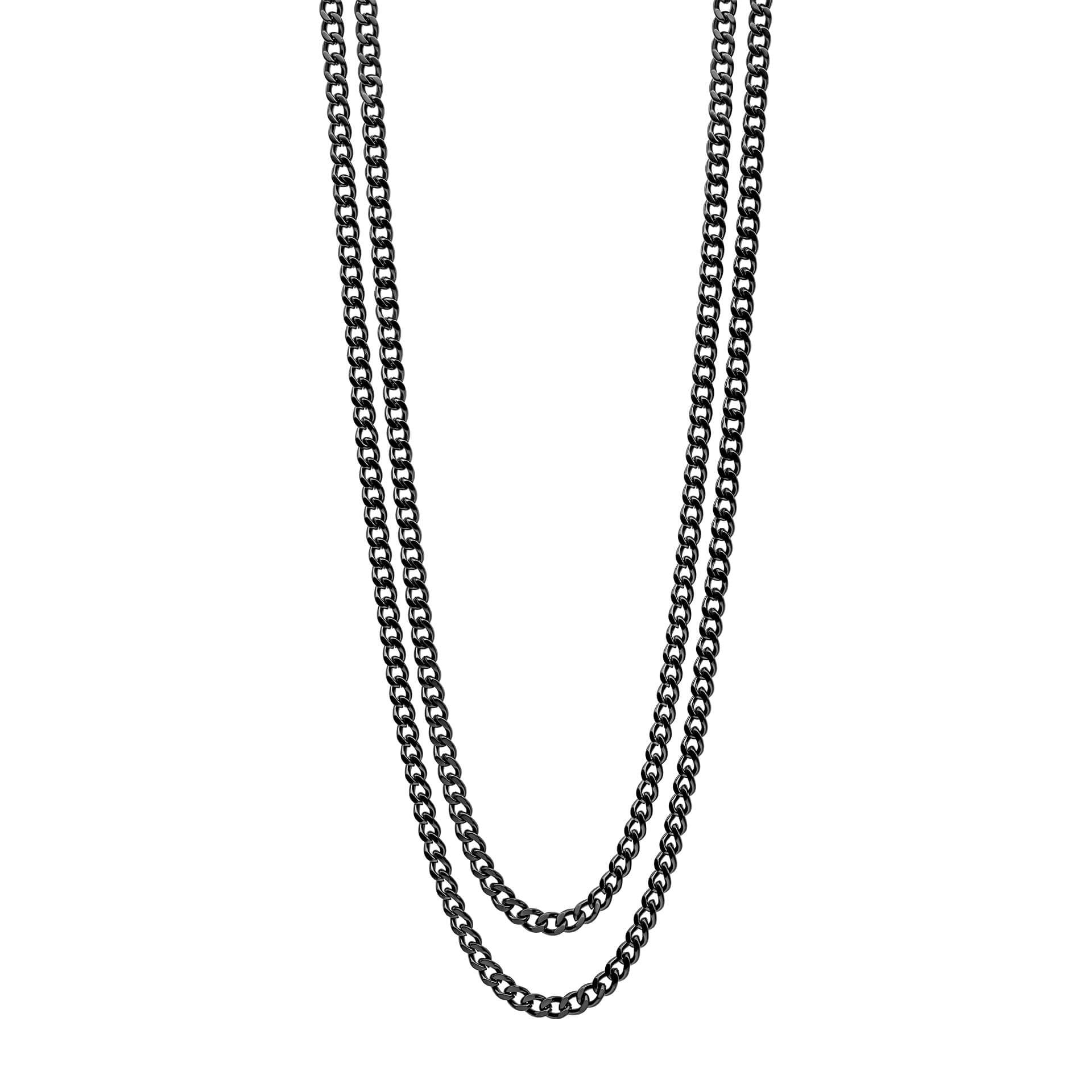 Gun Metal Double Chain Necklace