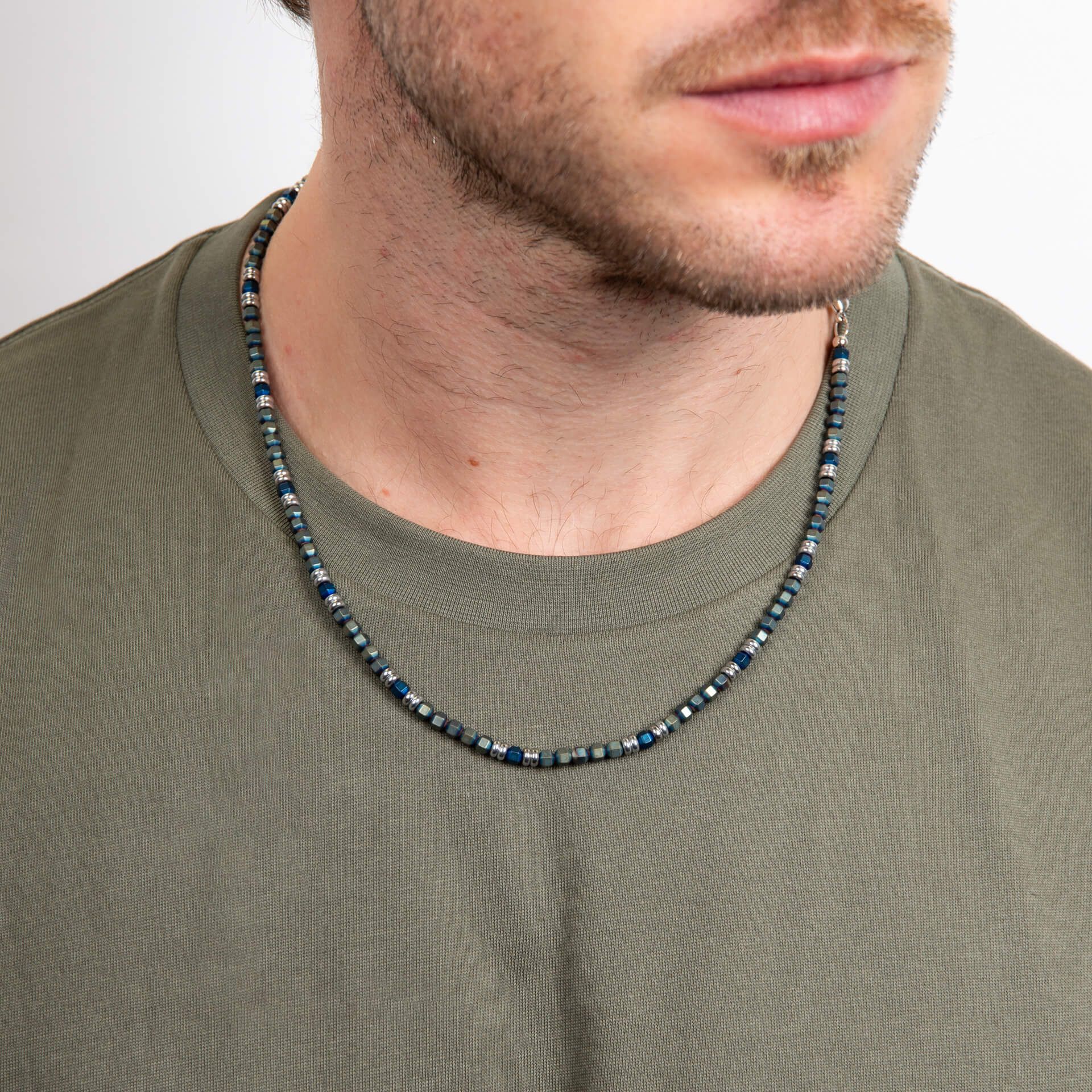 Blue Hematite Bead Necklace