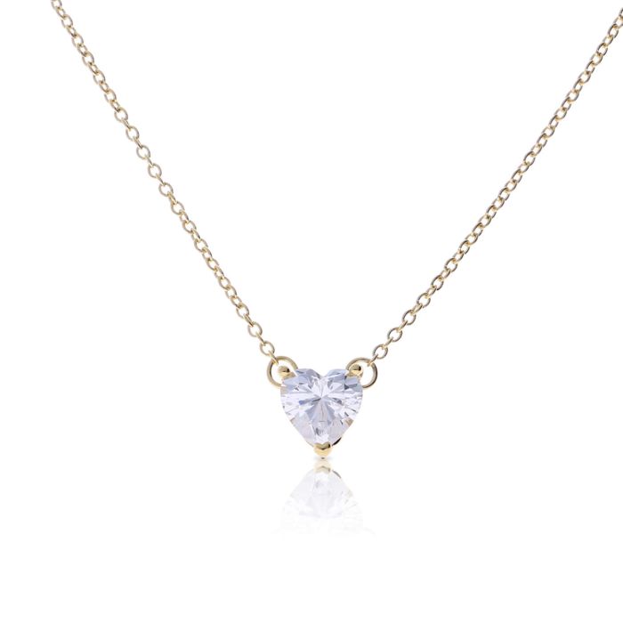 Solitaire Heart Shaped Zirconia Necklace