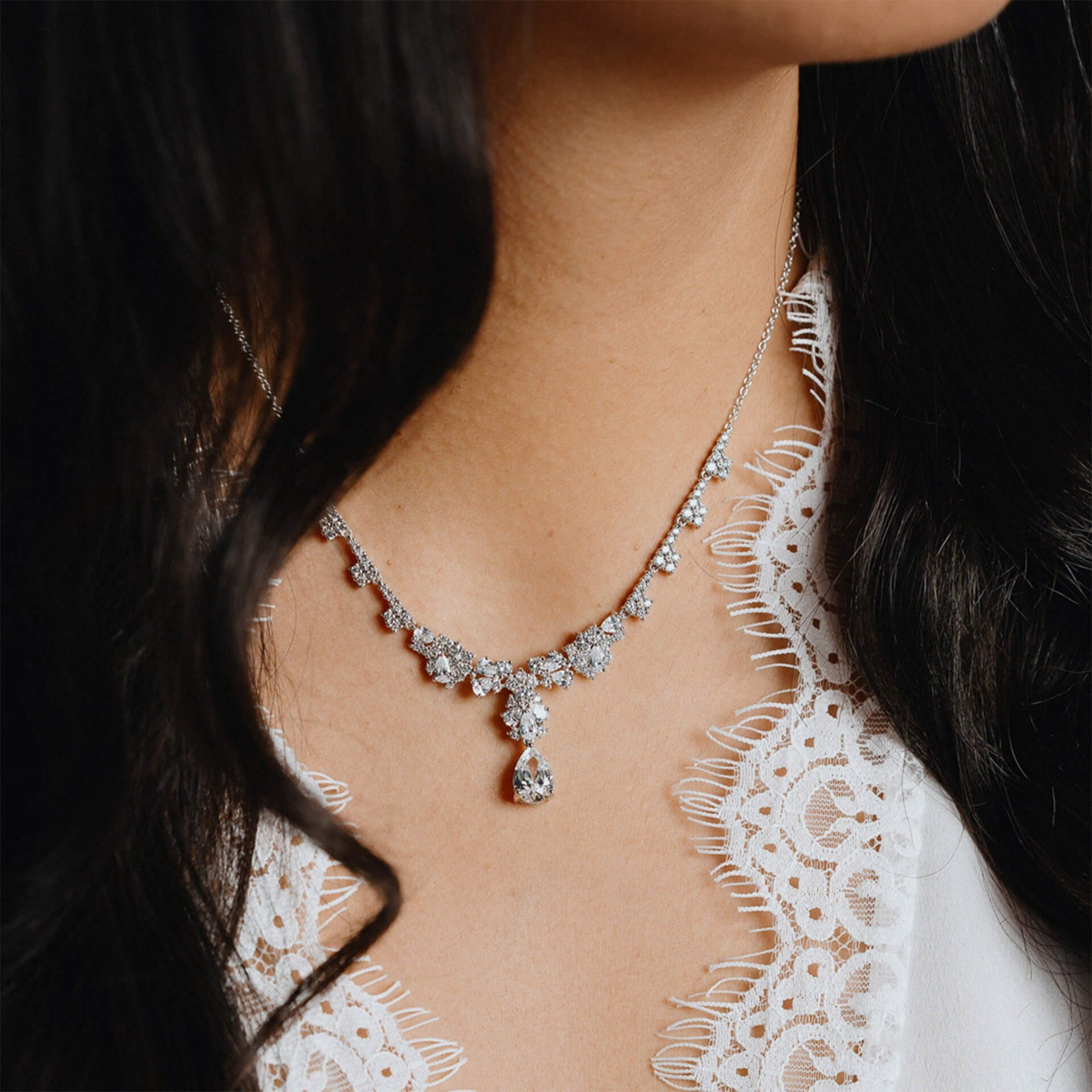 Ornate Statement Teardrop Necklace