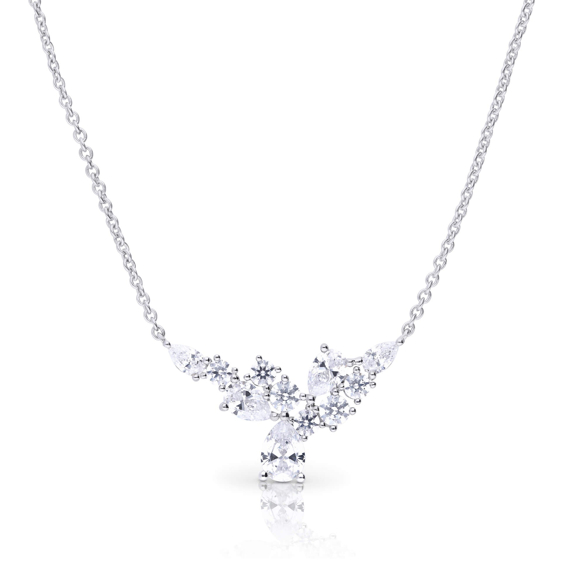Statement Multi-Cut Zirconia Cluster Necklace