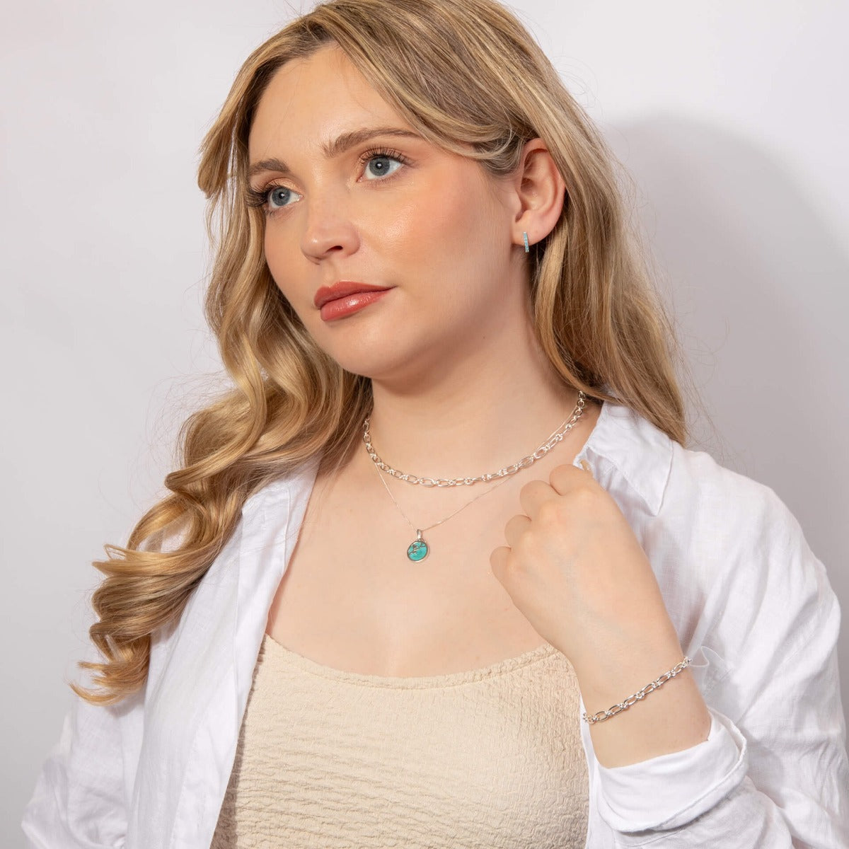 Long Link Chain Necklace with Tag