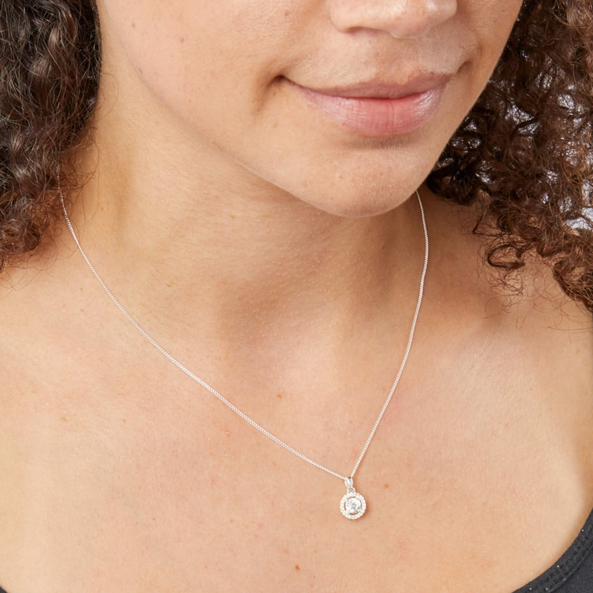Pave Set Cluster Pendant with Cubic Zirconia