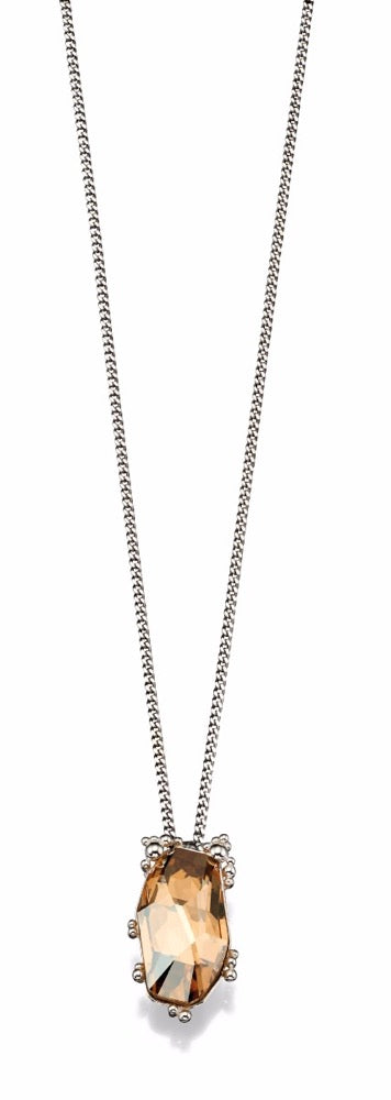 Silver Granulation Pendant with Crystal