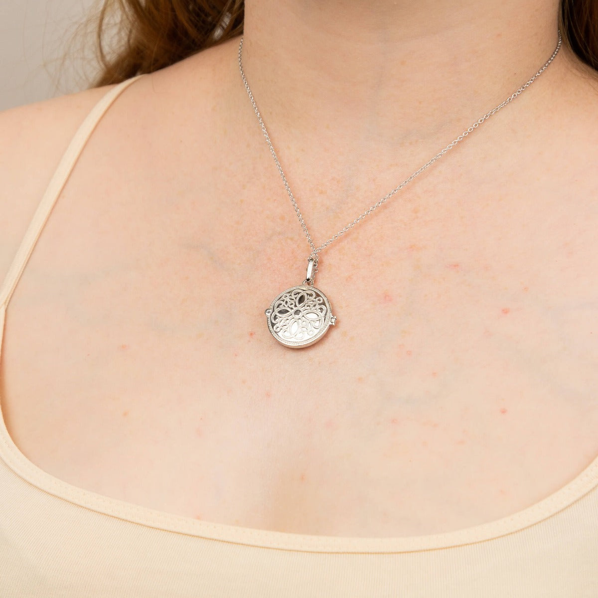 Round Medallion Filigree Locket