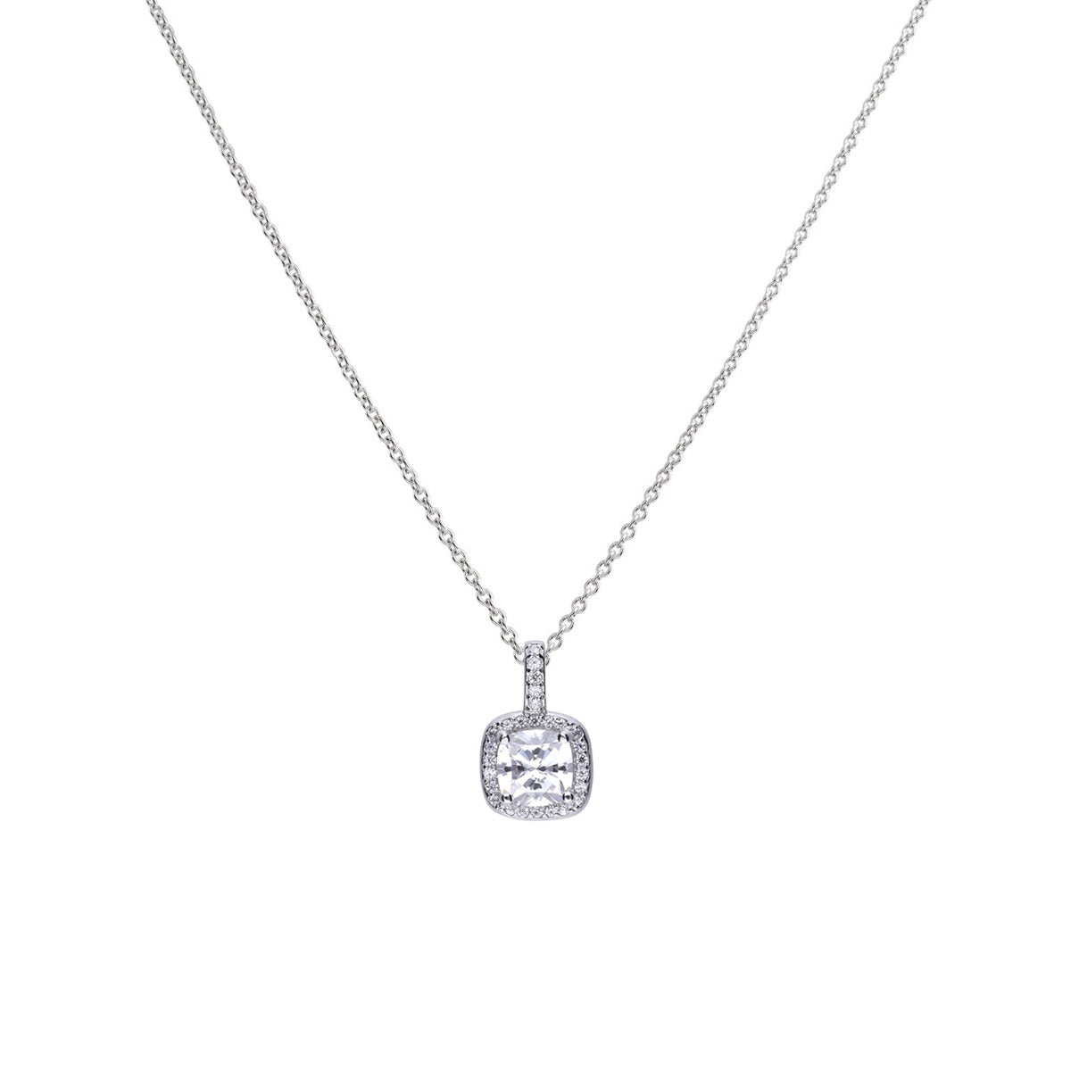 Square Pave Set Pendant