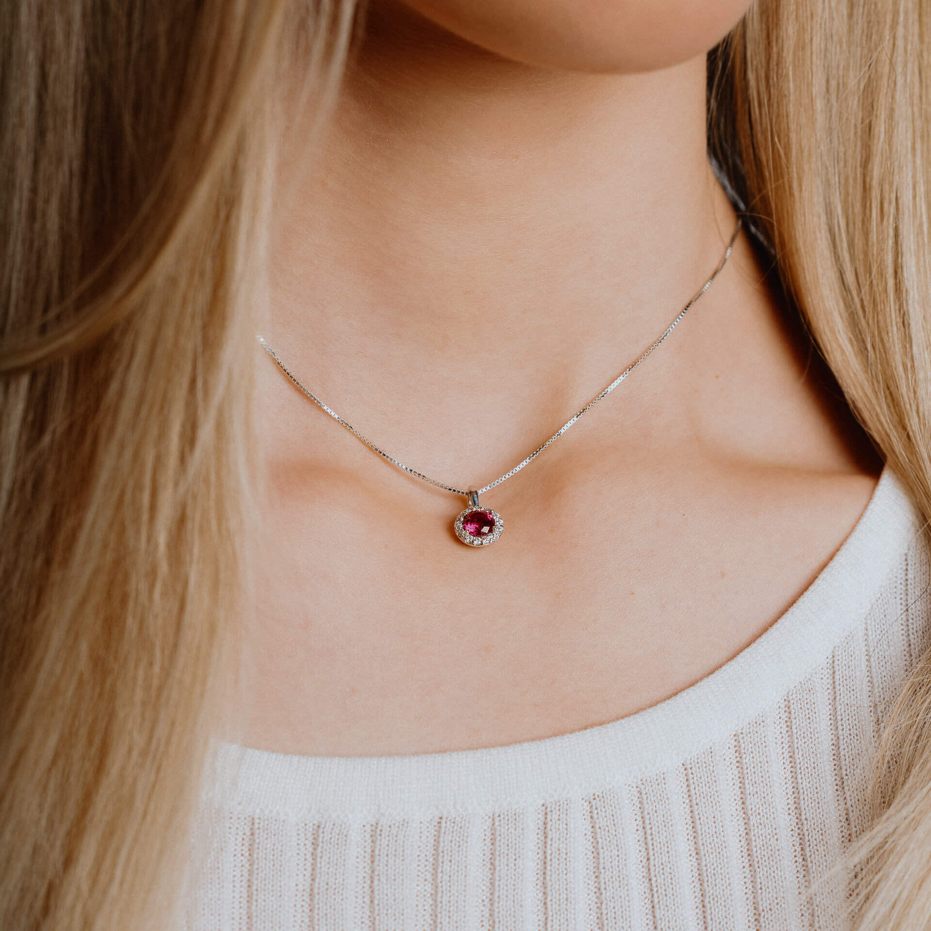 Round Colour Pave Pendant