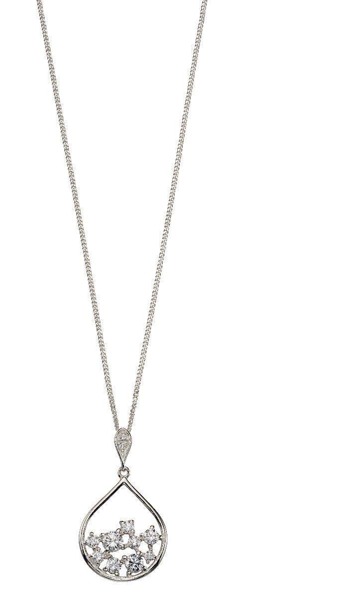 Scattered Cubic Zirconia Teardrop Pendant