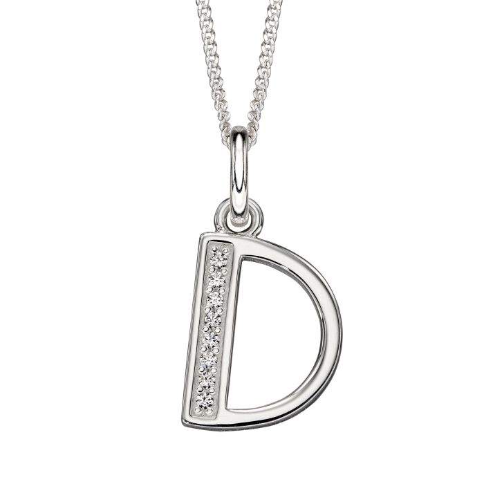 Initial Pendant with CZ