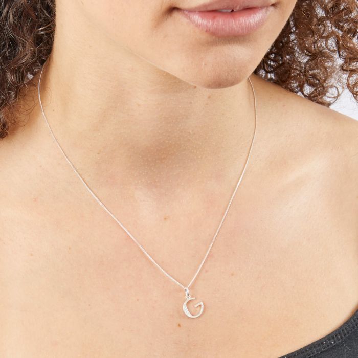 Initial Pendant with CZ