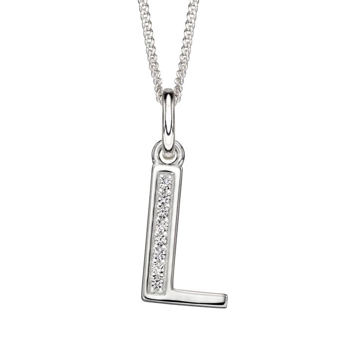 Initial Pendant with CZ